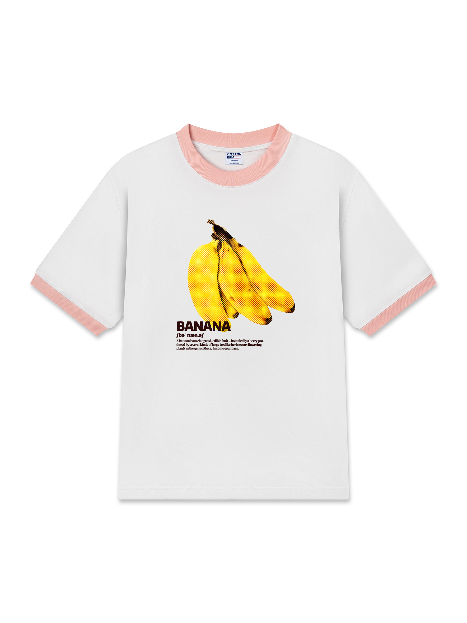 Áo Thun Ringer Relaxed Fit Tropical Banana Retro