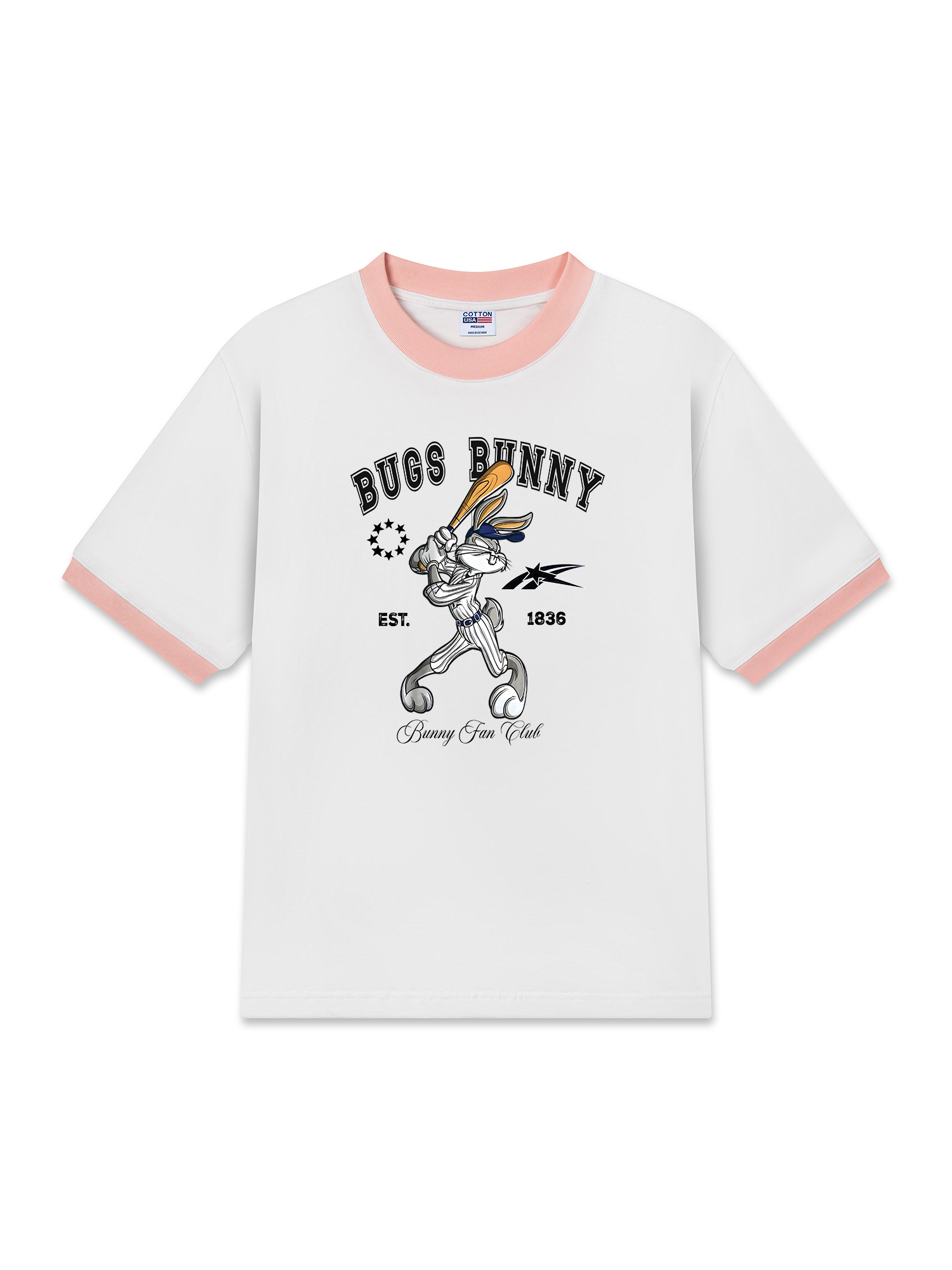 Áo Thun Ringer Relaxed Fit Baseball Bugs Bunny
