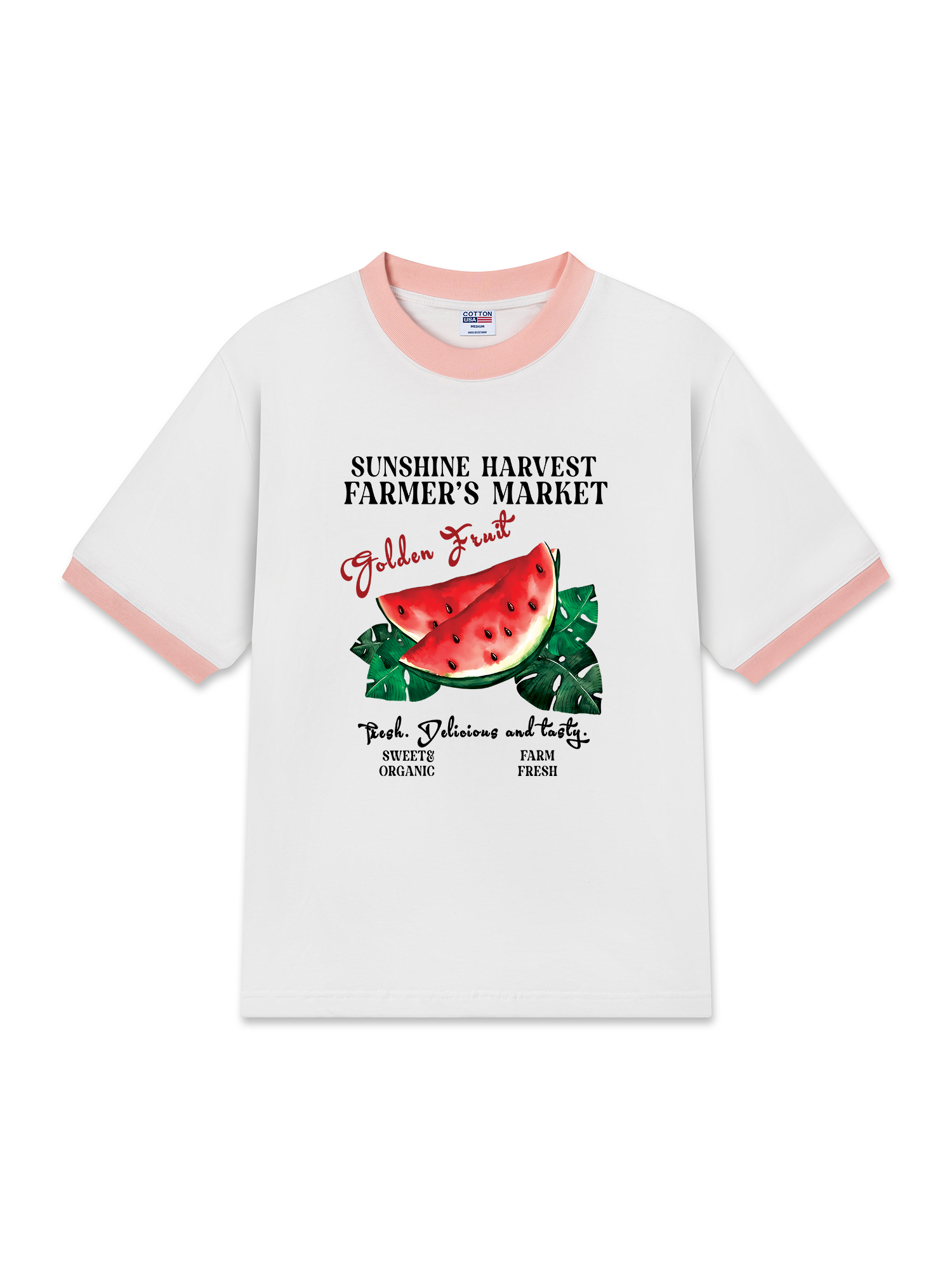 Áo Thun Ringer Relaxed Fit Tropical Watermelon Farm Marrket