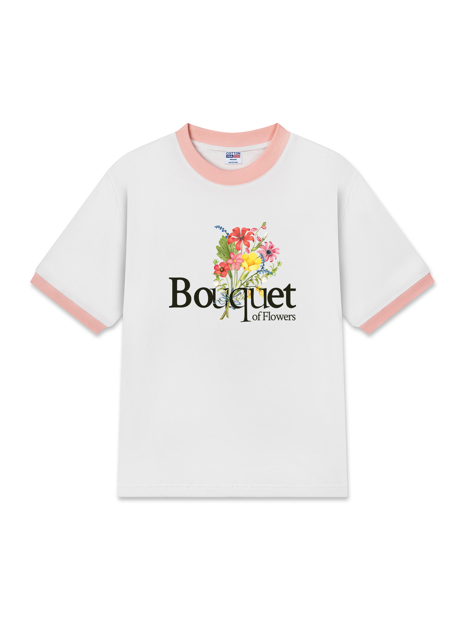 Áo Thun Ringer Relaxed Fit Bouquet of Flowers