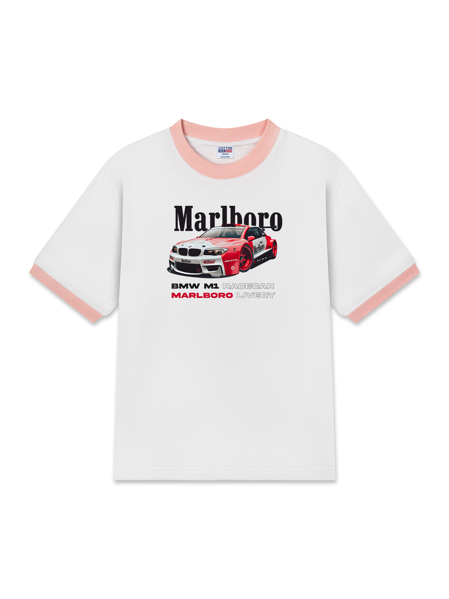 Áo Thun Ringer Relaxed Fit Marlboro BMW M1 Race Car