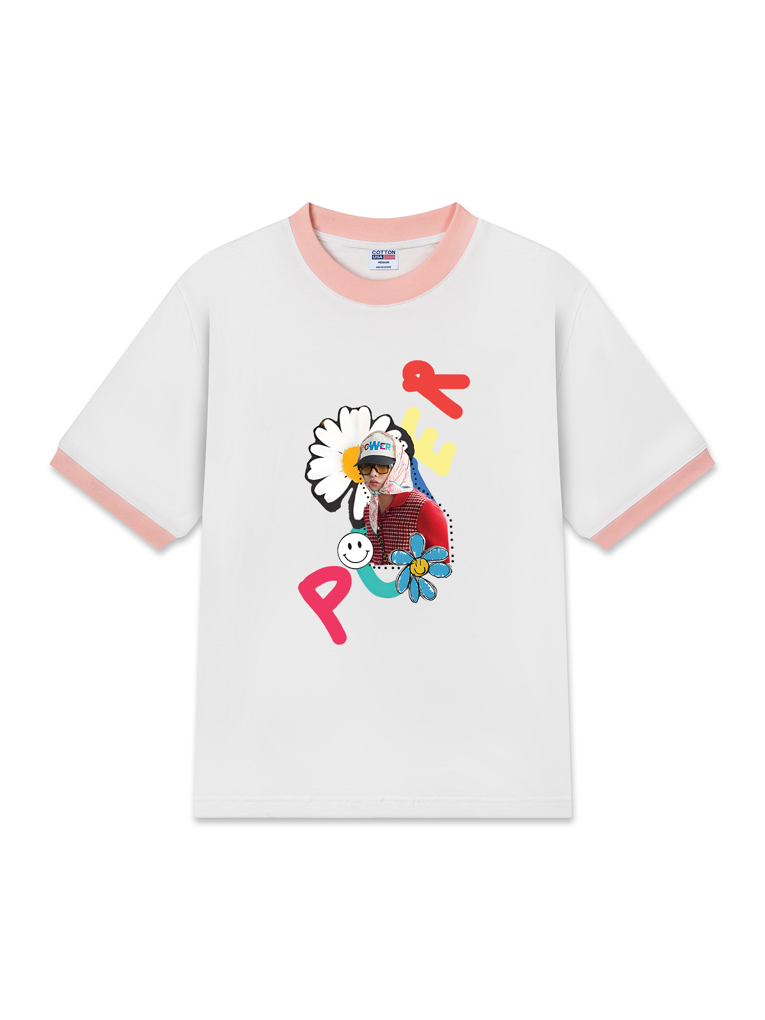 Áo Thun Ringer Relaxed Fit Floral Power Daisy Flower X GD