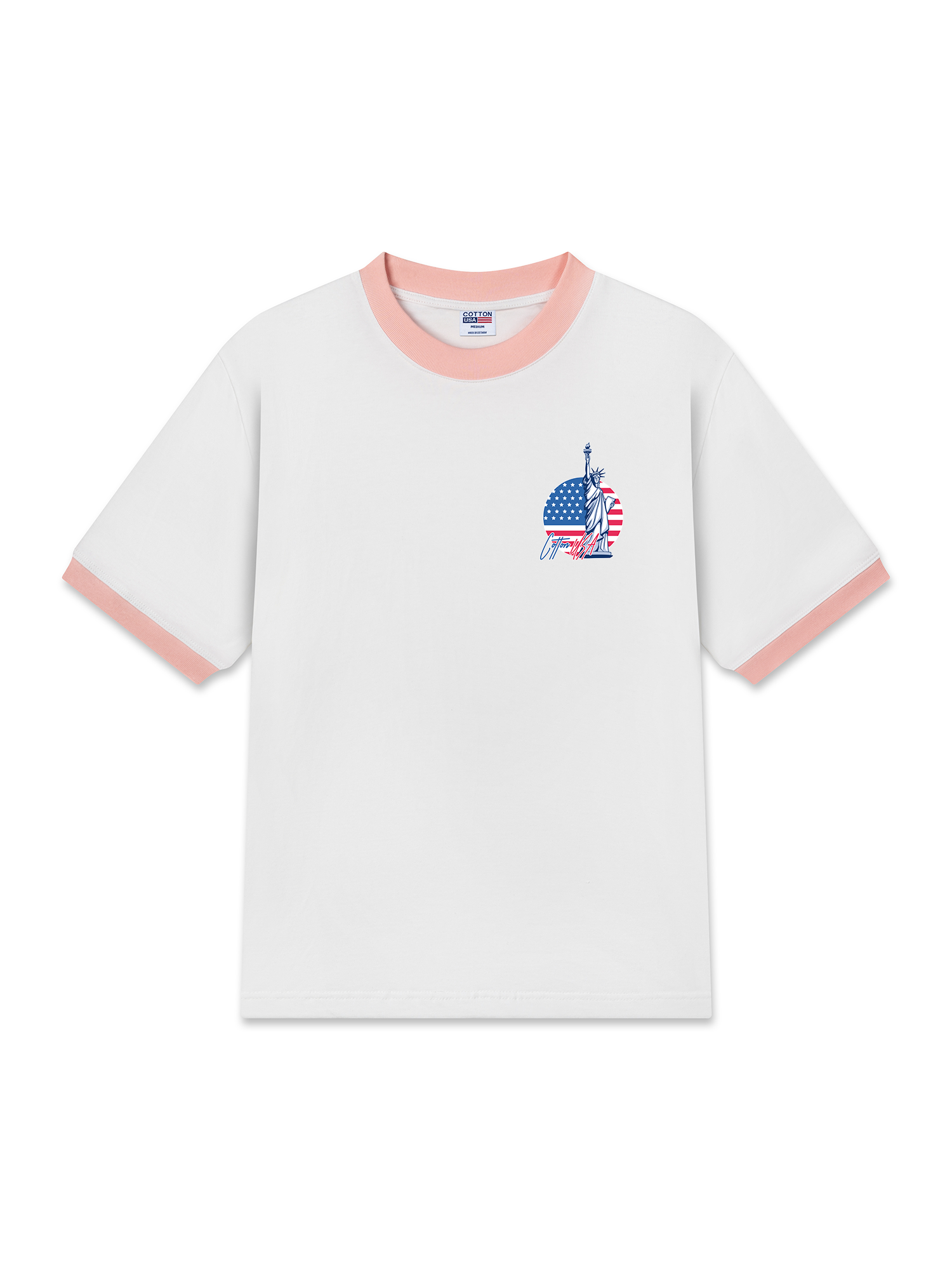 Áo Thun Ringer Relaxed Fit USA Statue Of Liberty