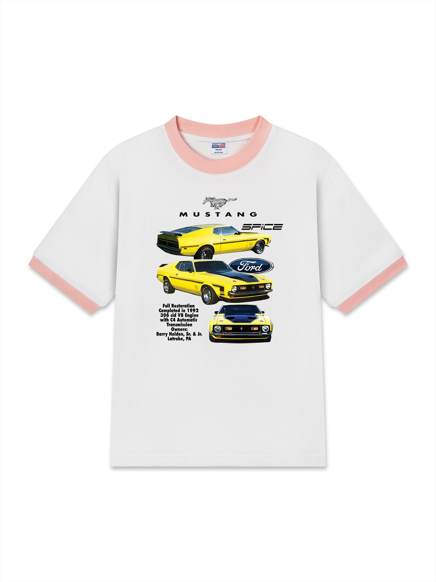 Áo Thun Ringer Relaxed Fit Mustang Yellow Ford