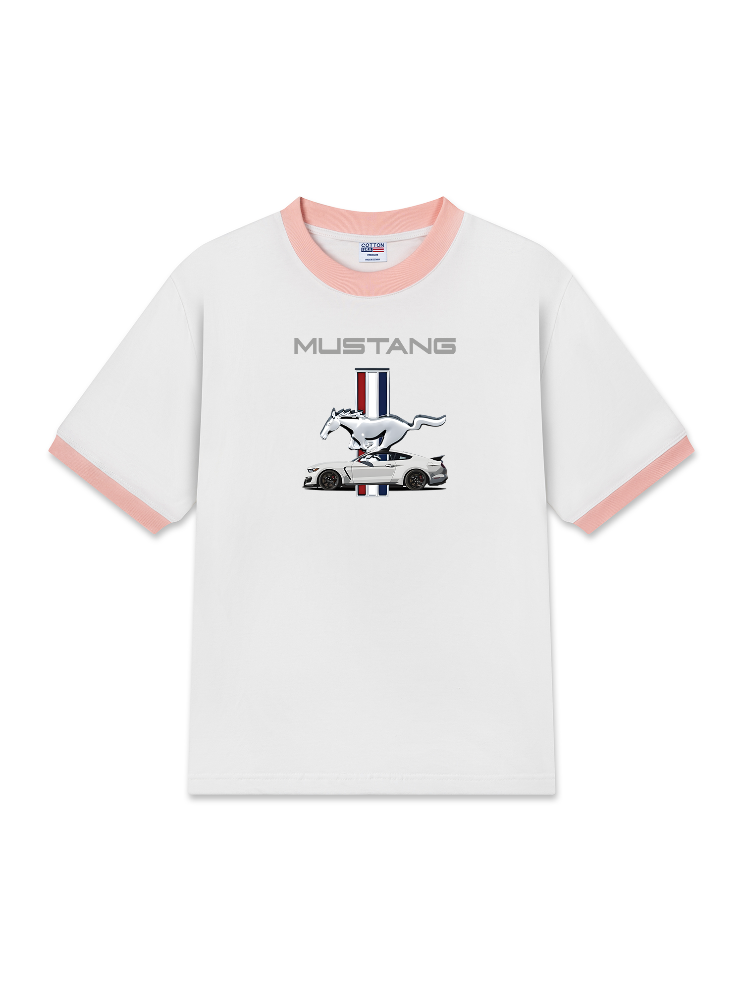 Áo Thun Ringer Relaxed Fit Mustang Silver Logo