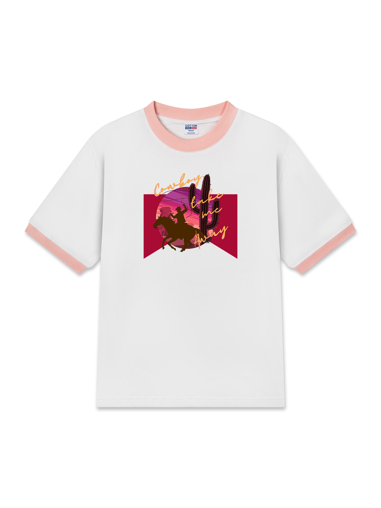 Áo Thun Ringer Relaxed Fit Marlboro Cowboy Take Me Away