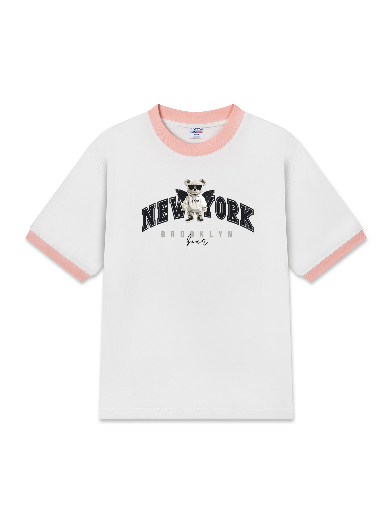 Áo Thun Ringer Relaxed Fit City New York Bear