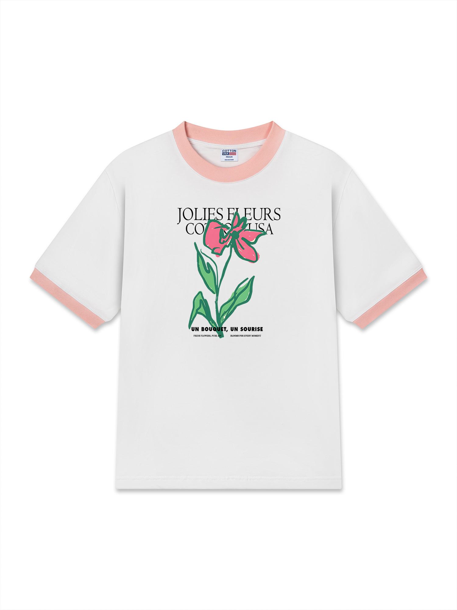 Áo Thun Ringer Relaxed Fit Floral Jolies Fleurs