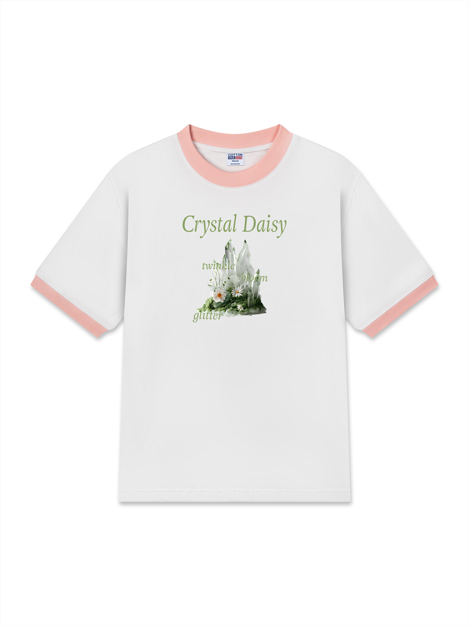 Áo Thun Ringer Relaxed Fit Floral Crytsal Daisy