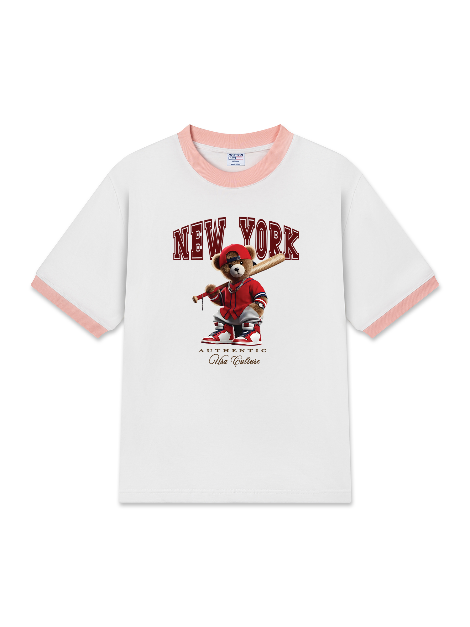 Áo Thun Ringer Relaxed Fit Baseball Authentic Teddy