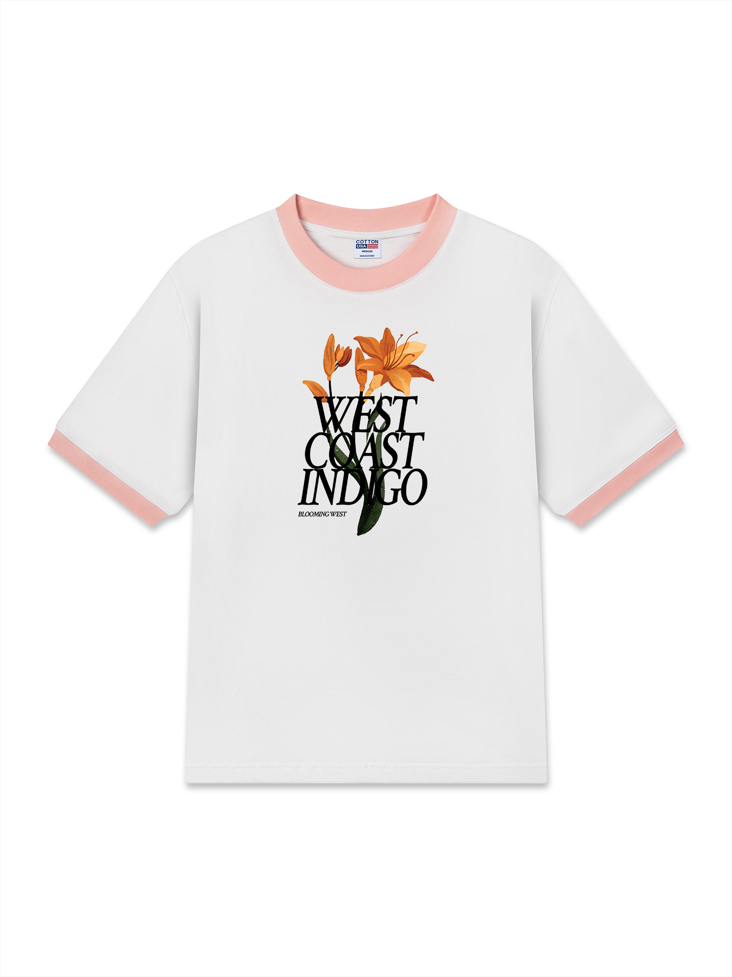 Áo Thun Ringer Relaxed Fit West coast indigo