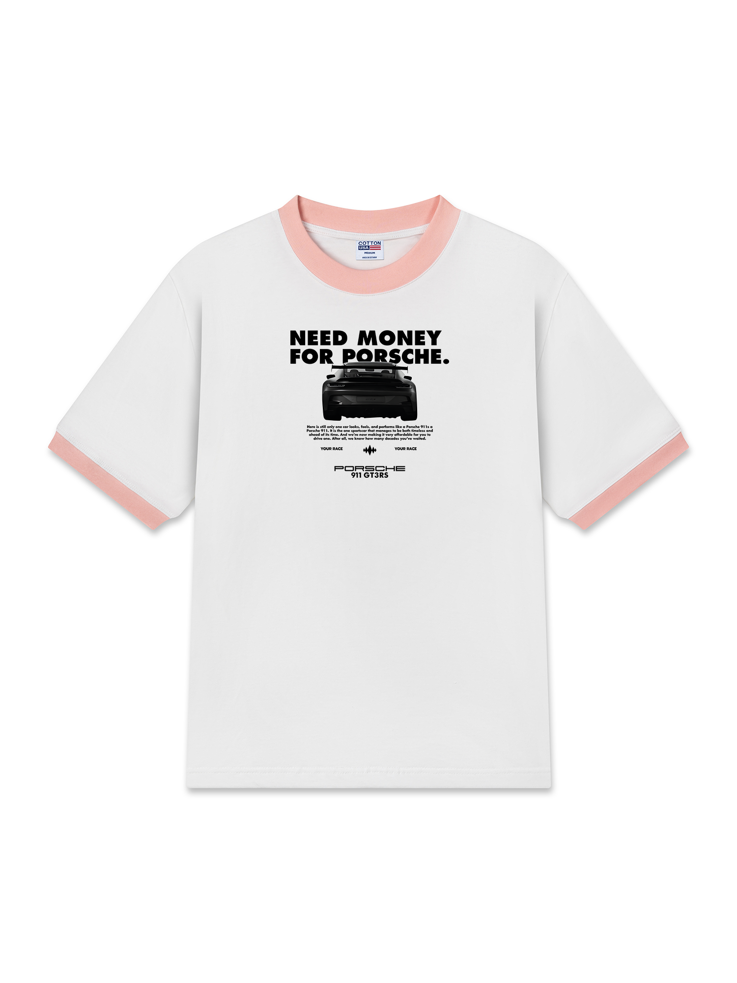 Áo Thun Ringer Relaxed Fit Porsche All Black 911 GT3RS