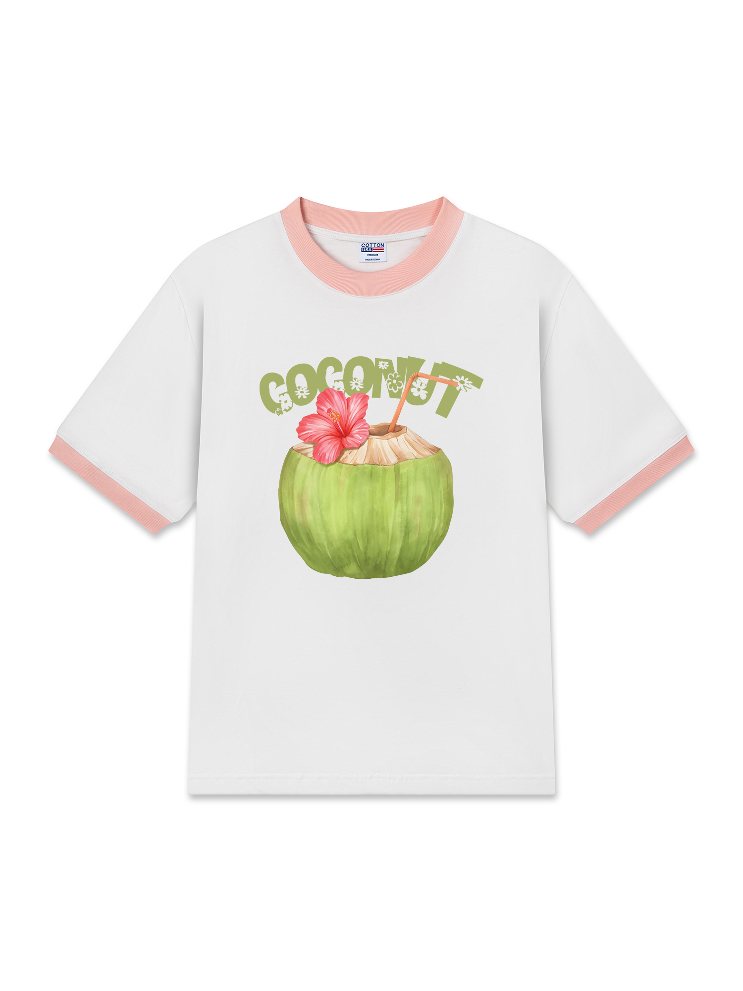 Áo Thun Ringer Relaxed Fit Tropical Coconut