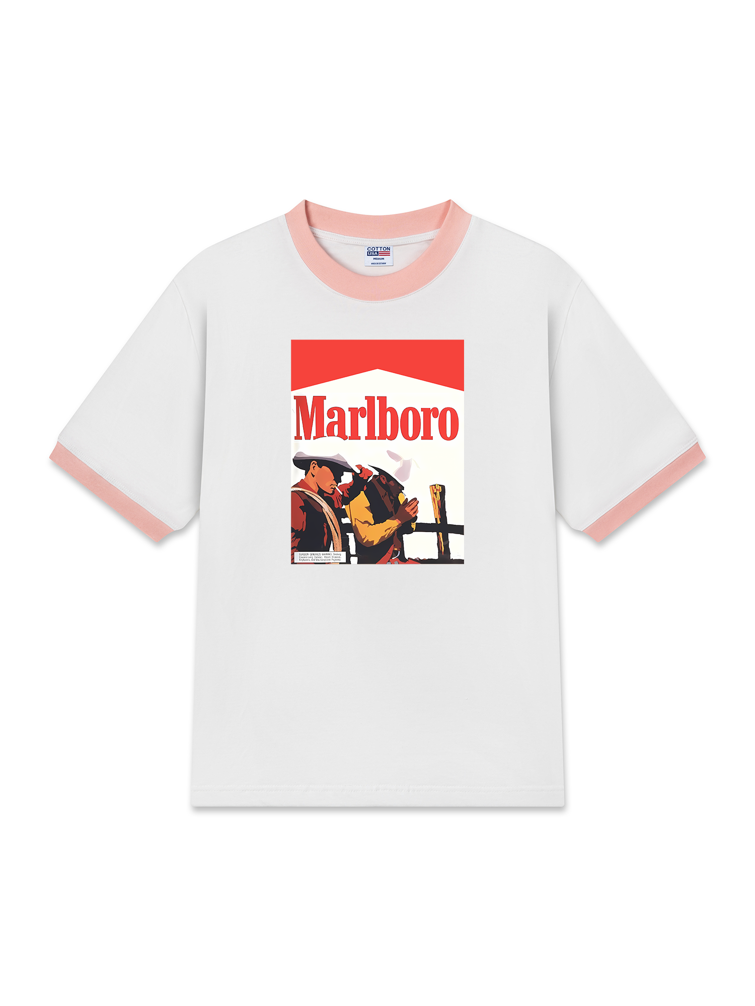Áo Thun Ringer Relaxed Fit Marlboro Hunting Cowboy