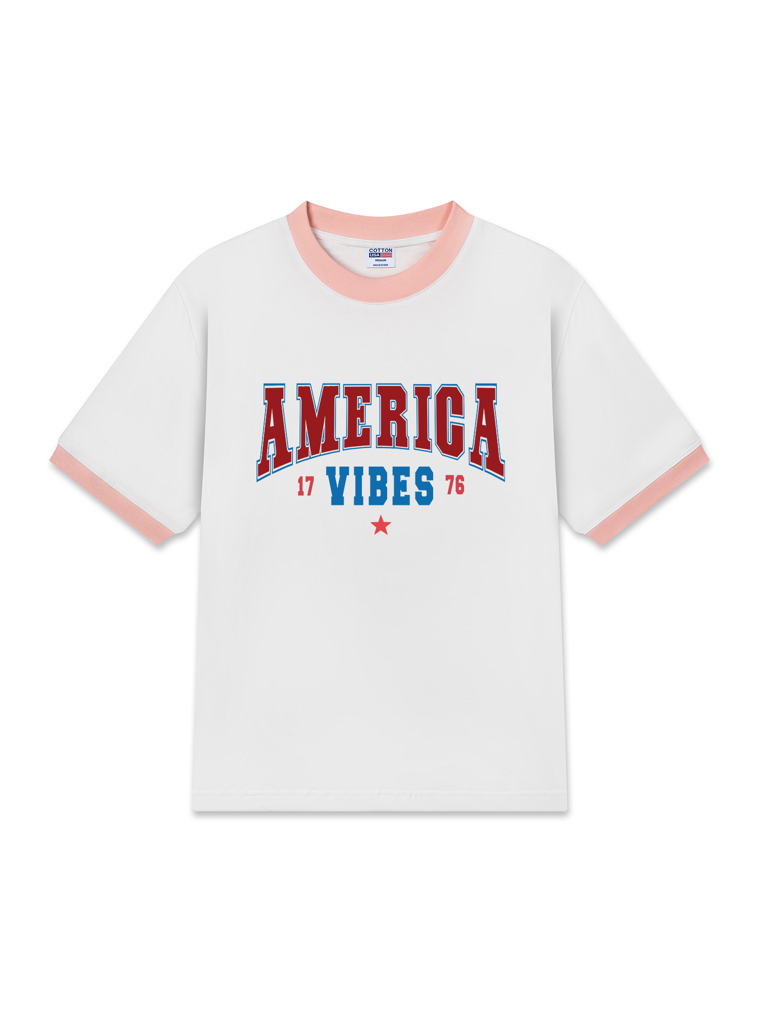 Áo Thun Ringer Relaxed Fit USA America Vibes