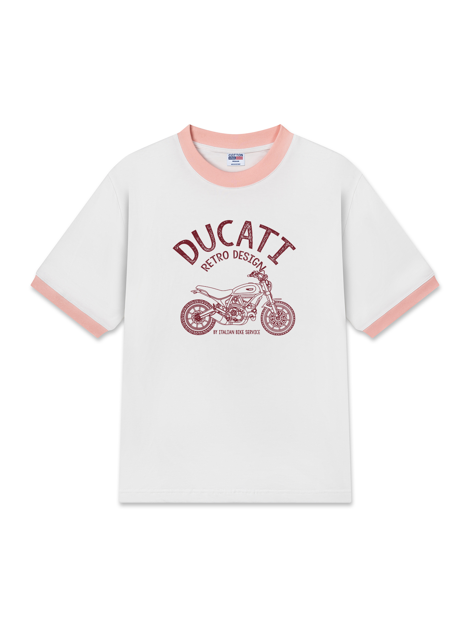 Áo Thun Ringer Relaxed Fit Ducati Vintage Vibes