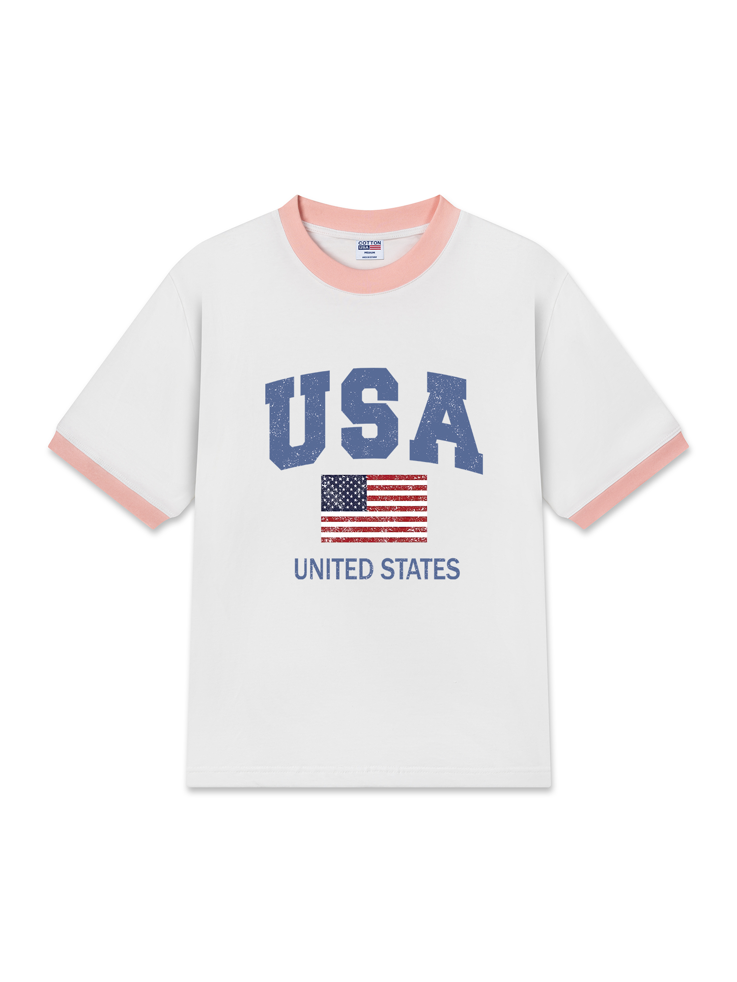 Áo Thun Ringer Relaxed Fit USA Vintage United State