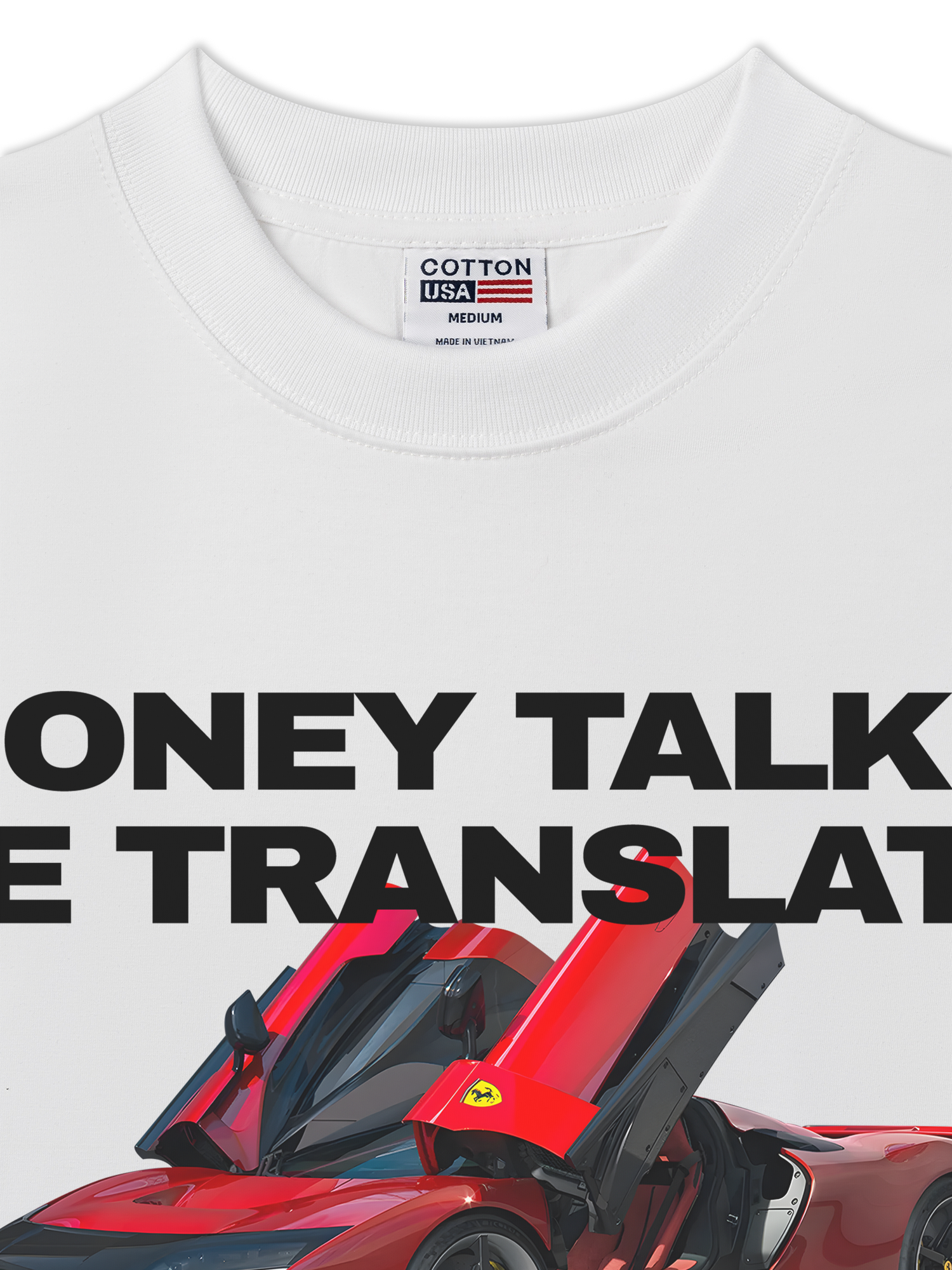 Áo Thun Relaxed Fit Ferrari Money Talks We Translate