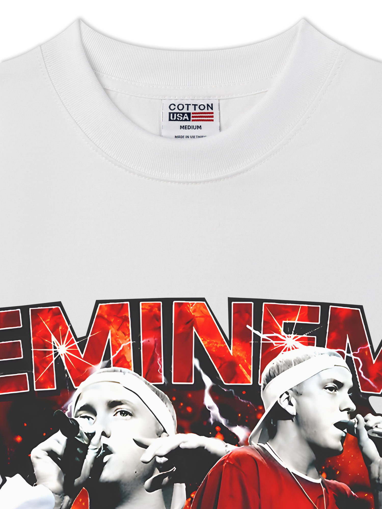 Áo Thun Relaxed Fit Rapper Eminem Red Flames