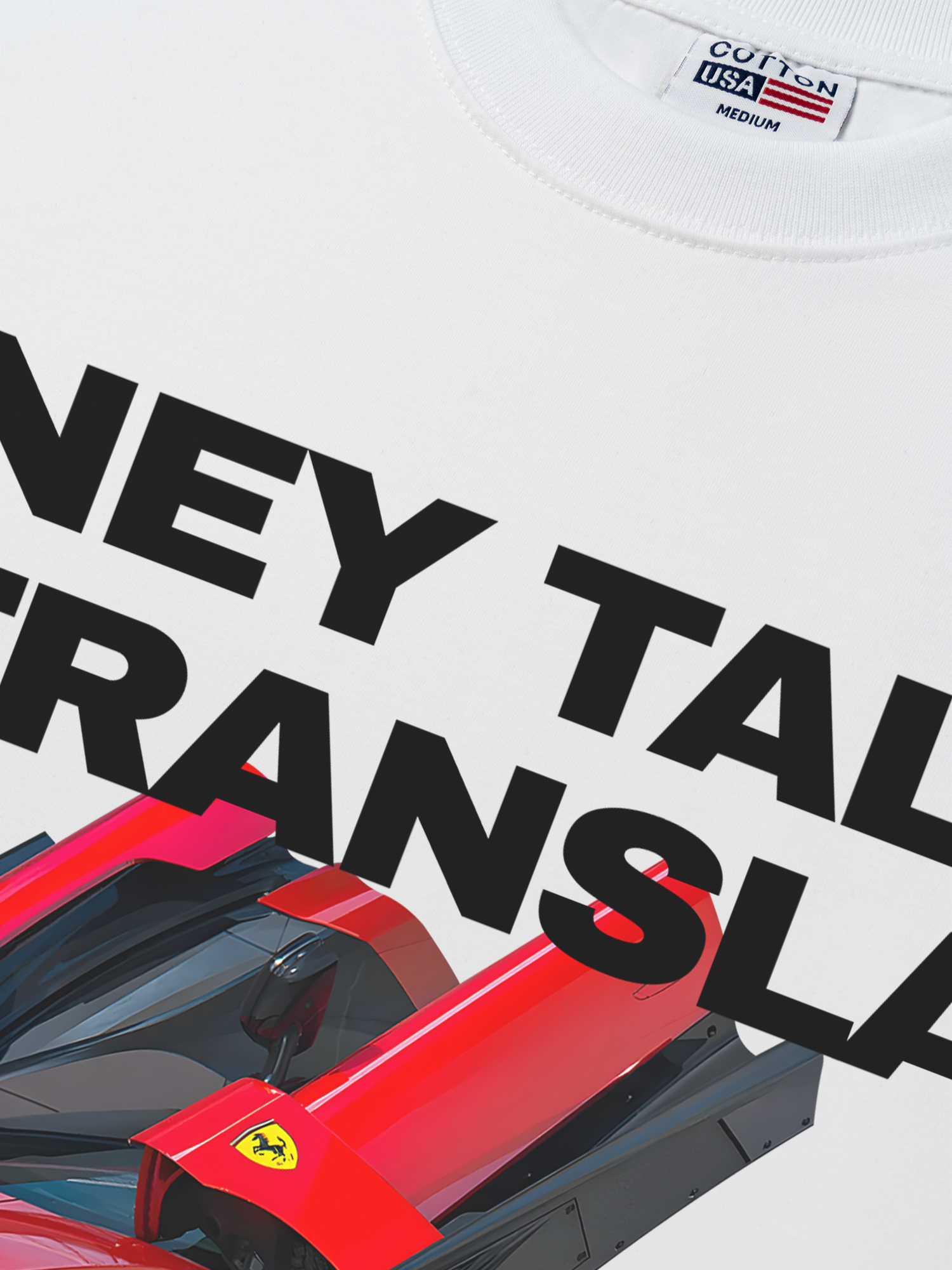 Áo Thun Relaxed Fit Ferrari Money Talks We Translate