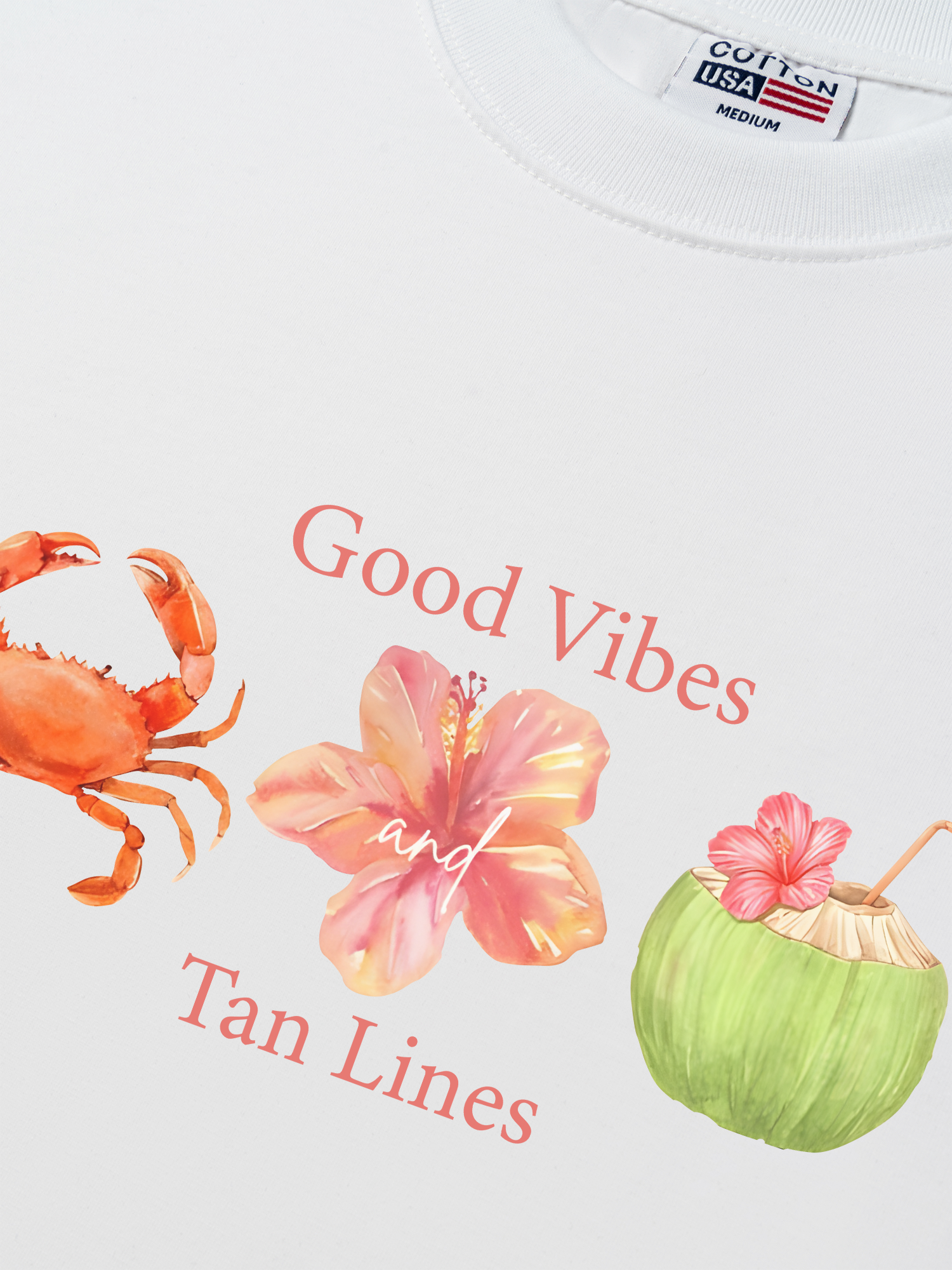 Áo Thun Relaxed Fit Tropical Good Vibes Tan Lines