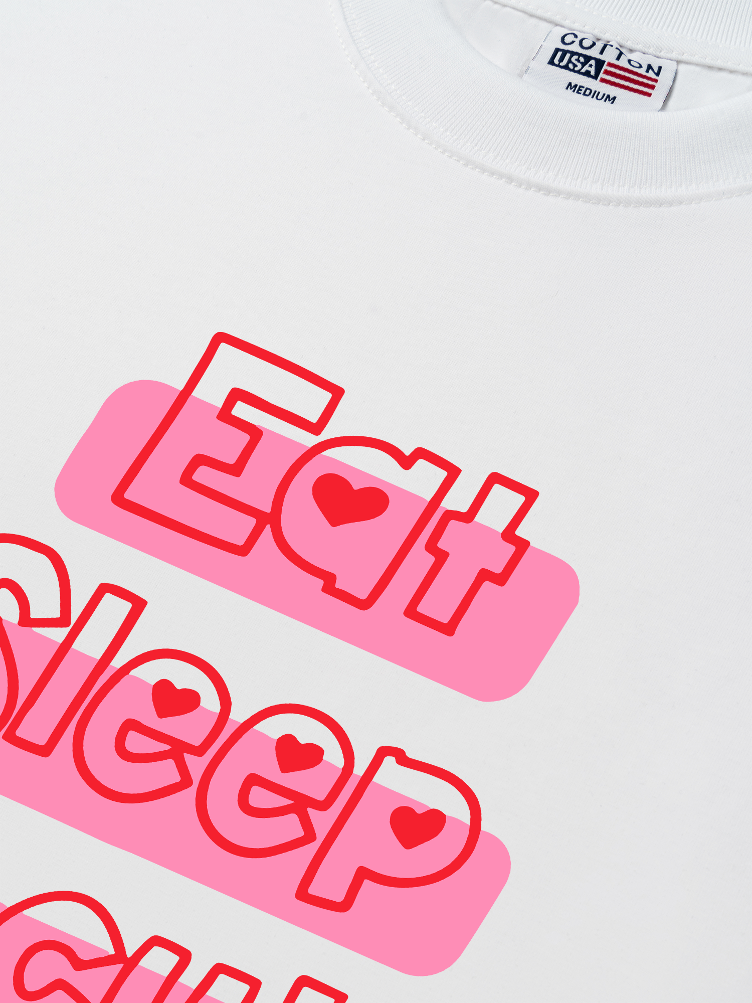 Áo Thun Relaxed Fit Eat Sleep Be Cute