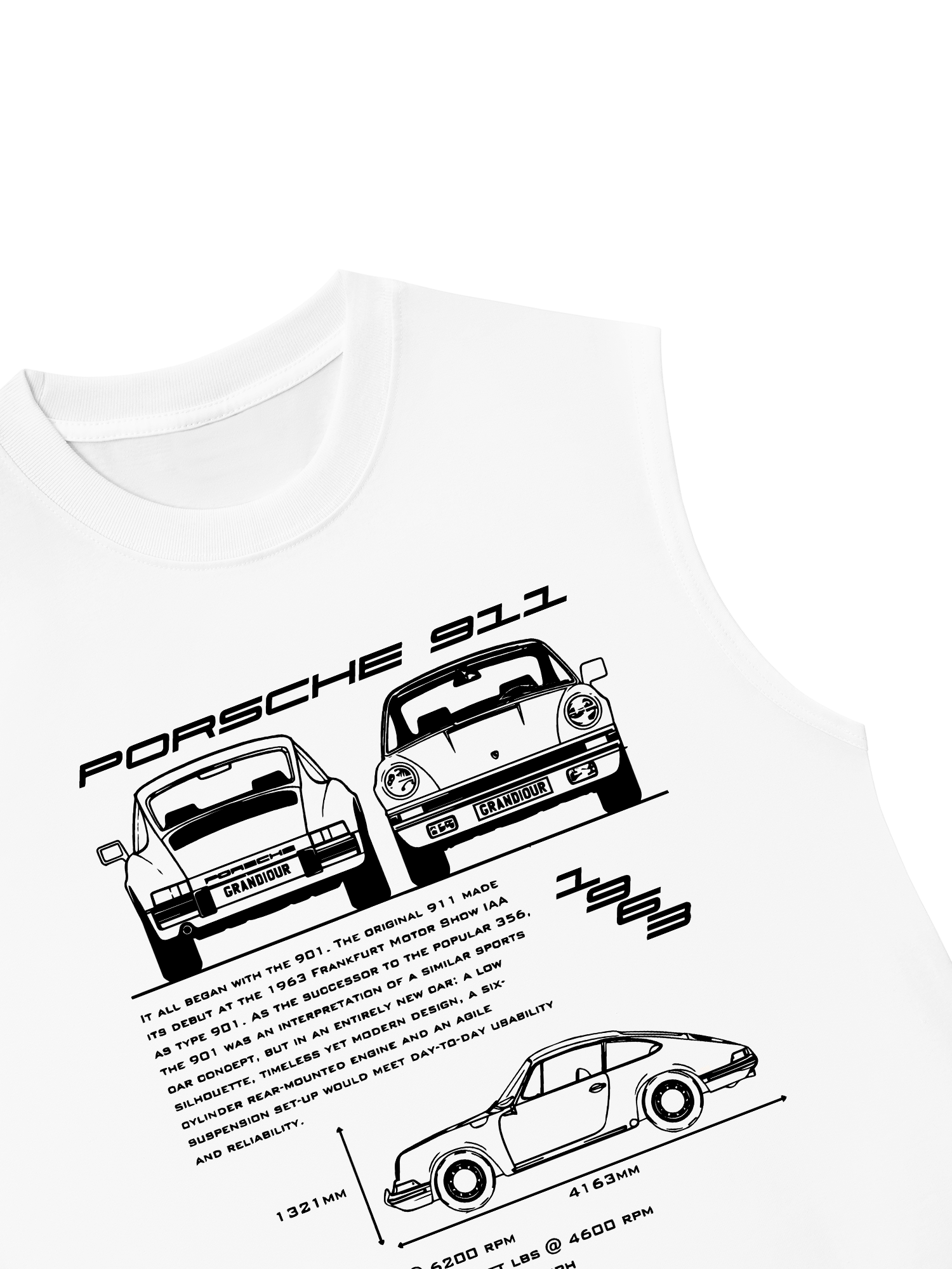 Áo Ba Lỗ Relaxed Fit Porsche 911 Blueprint