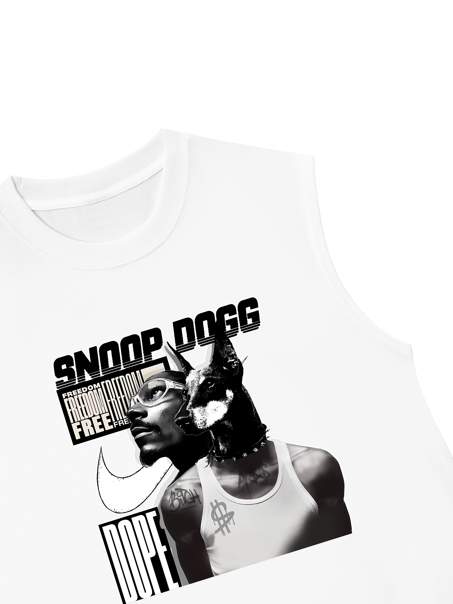 Áo Ba Lỗ Relaxed Fit Black And White Snoop Dog