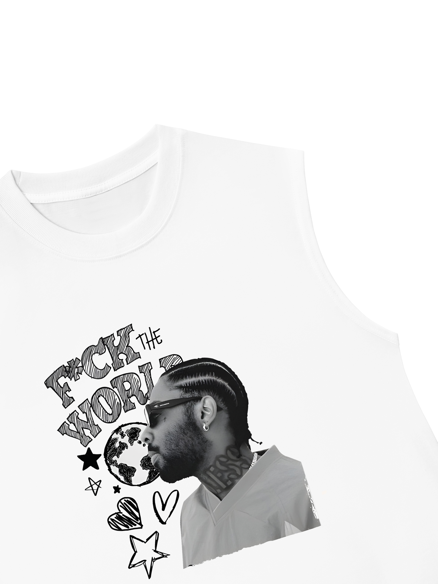 Áo Ba Lỗ Relaxed Fit Tricou Brent Faiyaz Fck World