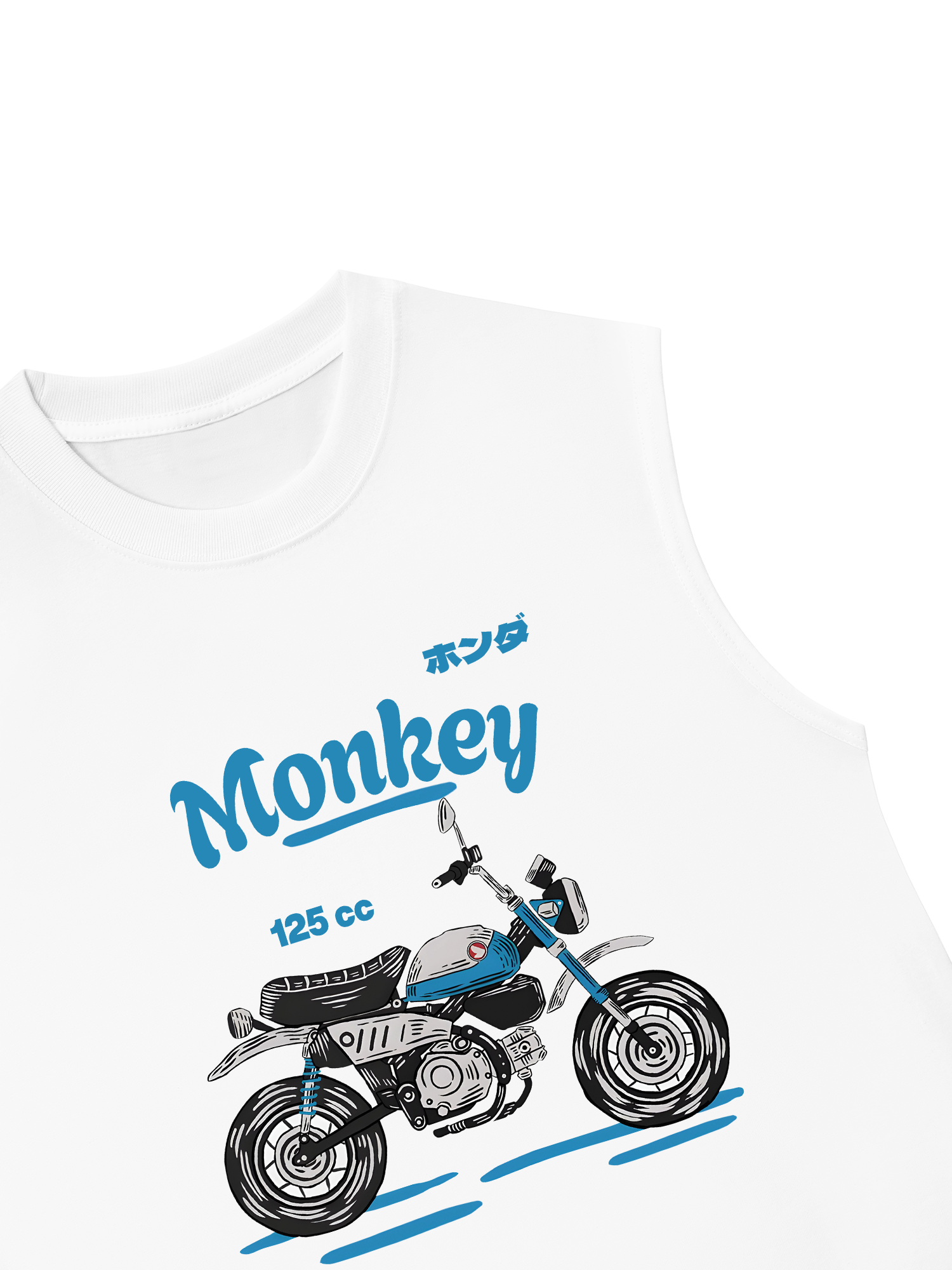 Áo Ba Lỗ Relaxed Fit Monkey 125cc Blue