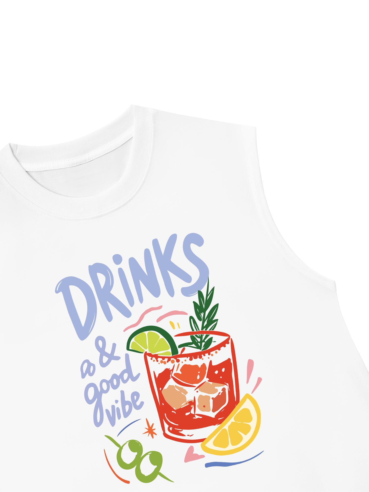 Áo Ba Lỗ Relaxed Fit Drinks a& Good Vibes