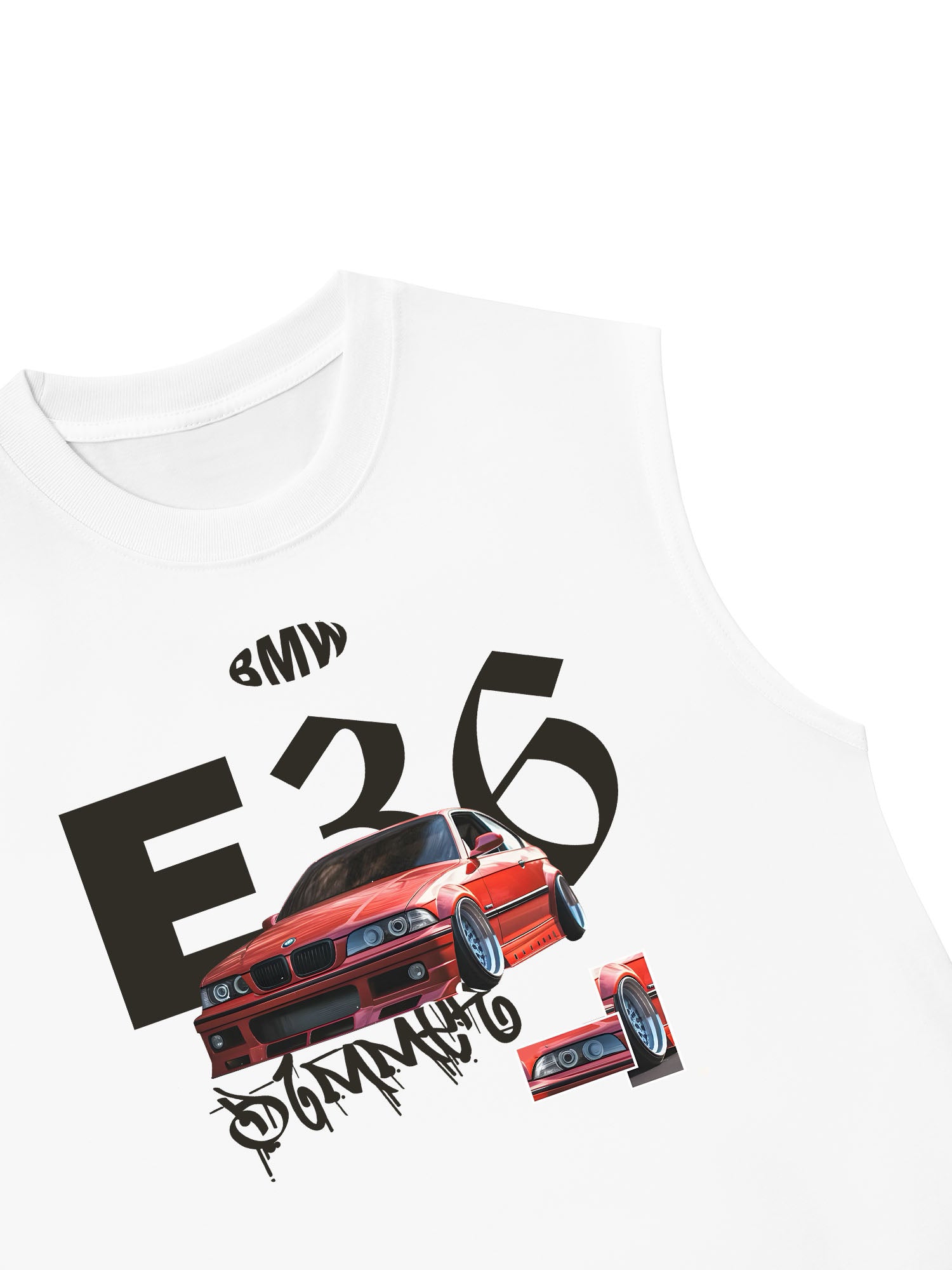Áo Ba Lỗ Relaxed Fit BMW E36 Crimson
