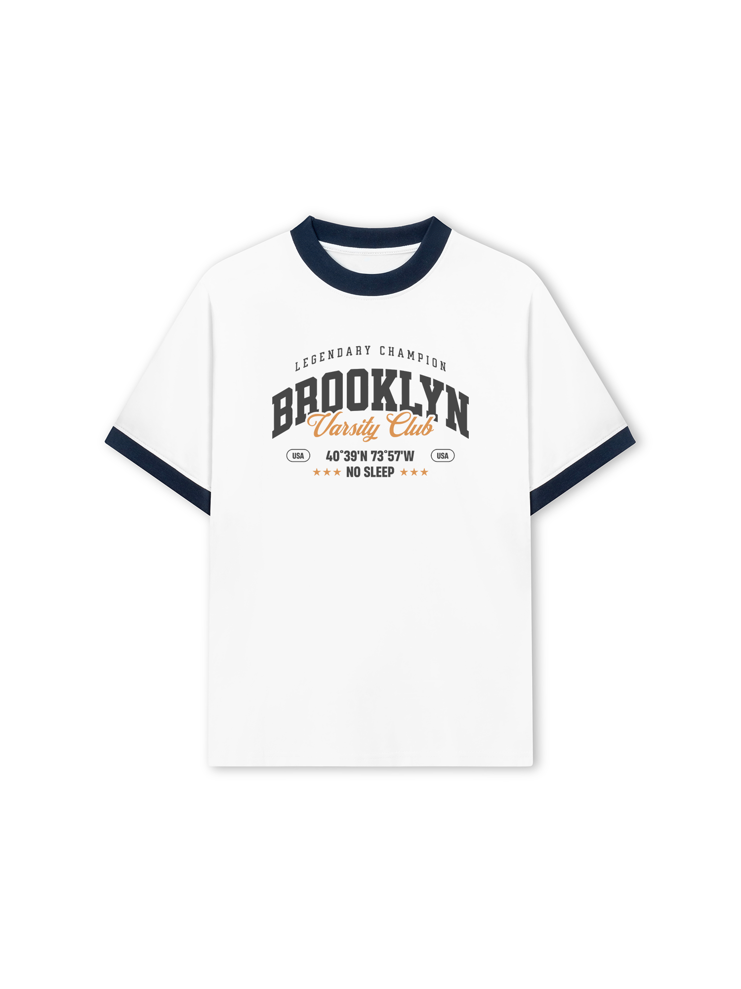Áo Thun Ringer Relaxed Fit City Brooklyn Varsity Club
