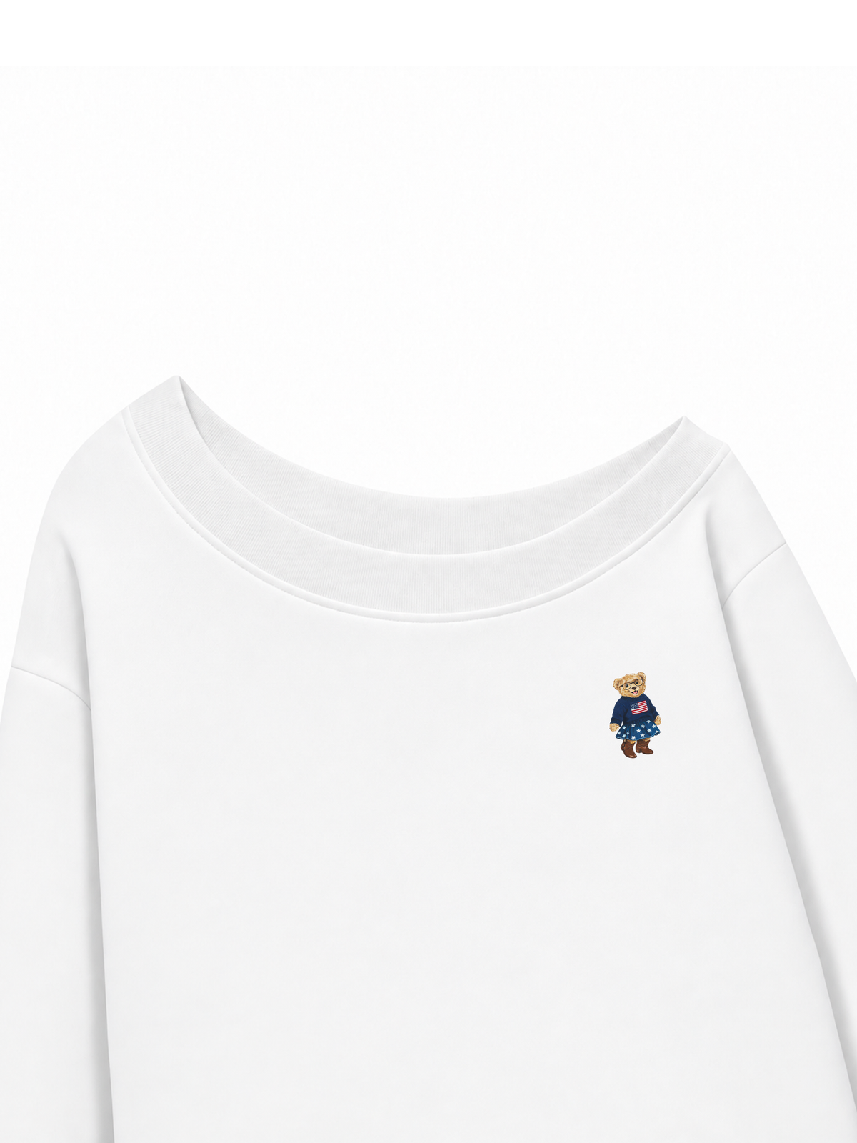 Áo Sweater Lệch Vai Nỉ Hai Da American Girl