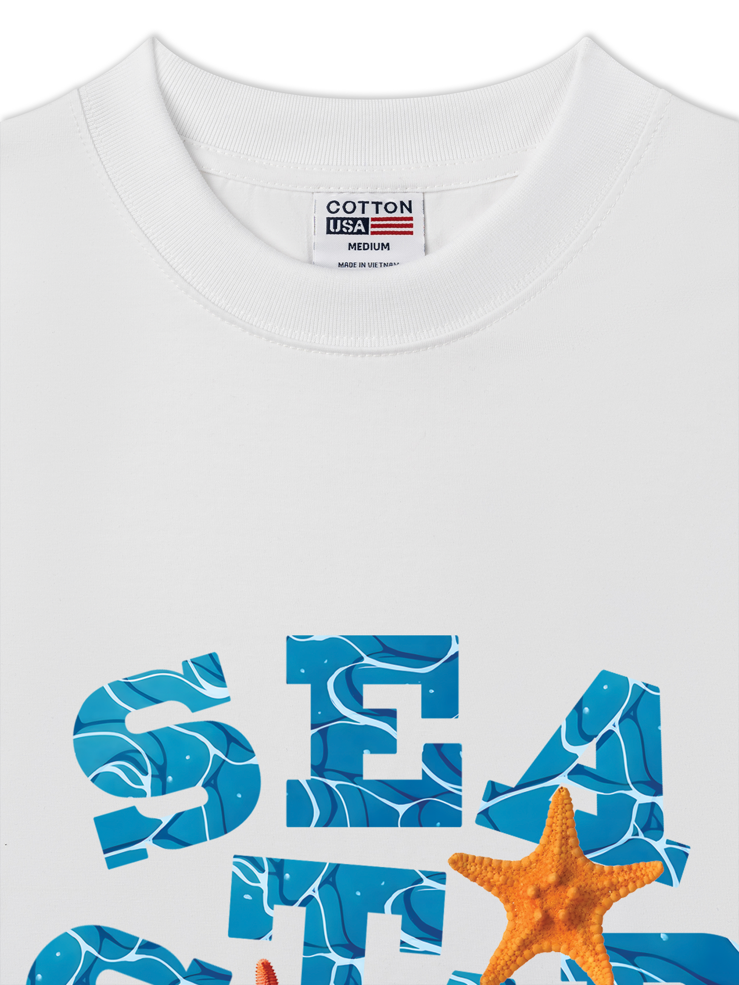 Áo Thun Relaxed Fit Tropical Starfish Parrty Sea Water