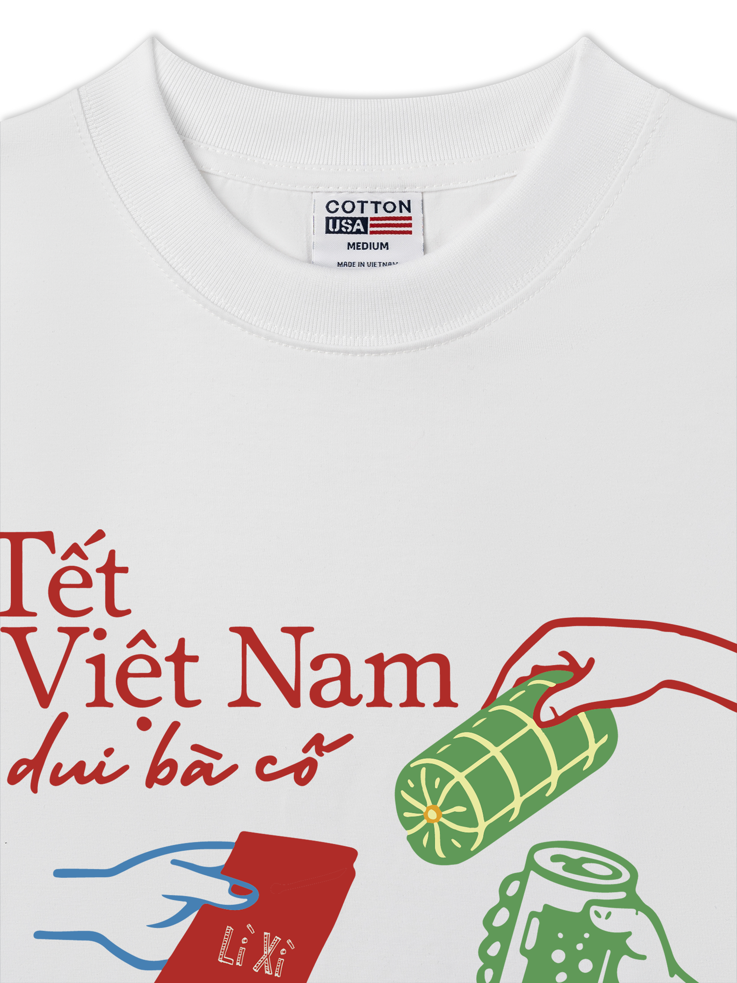Áo Thun Relaxed Fit Tết Việt Nam Dui Bà Cố