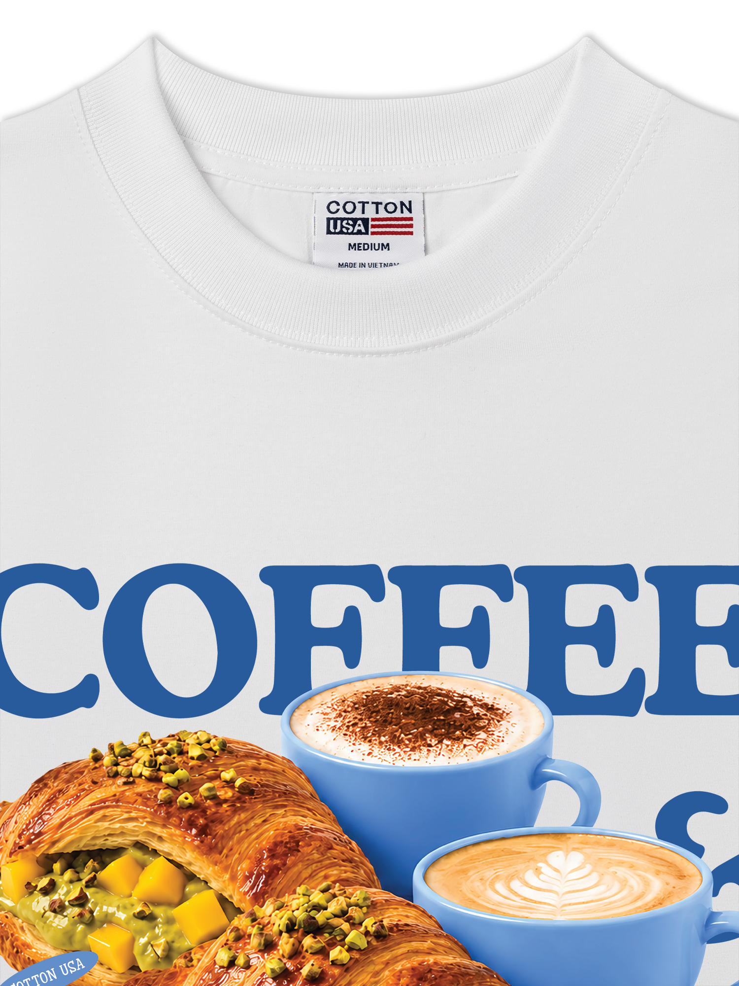 Áo Thun Relaxed Fit Yummy Mood Coffee Croissant