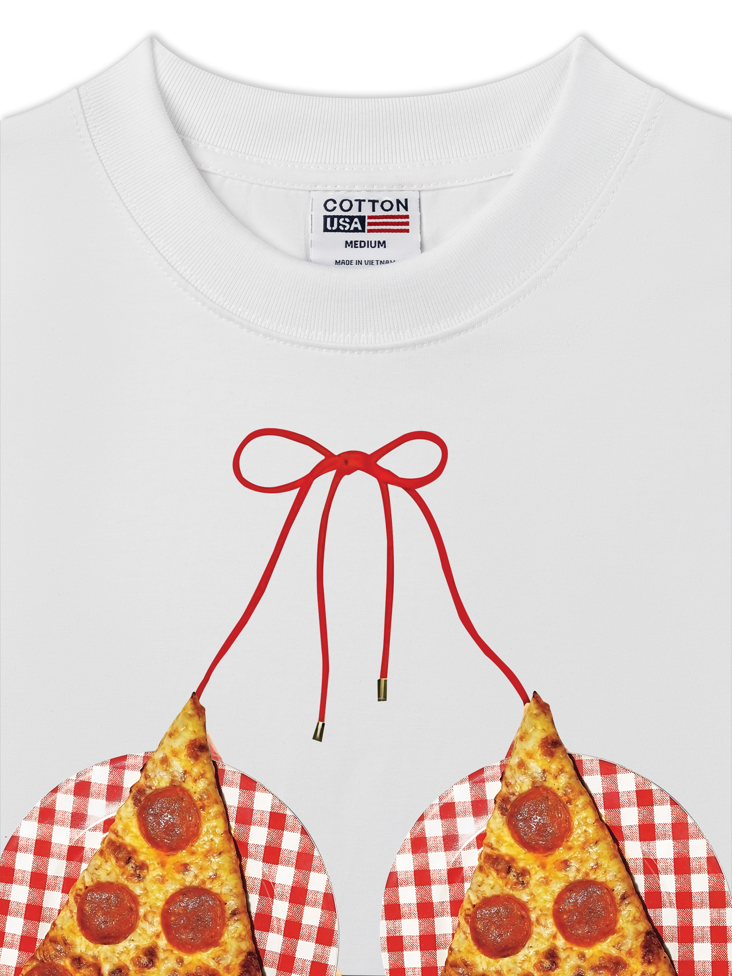 Áo Thun Relaxed Fit Yummy Mood Pizza Bikini