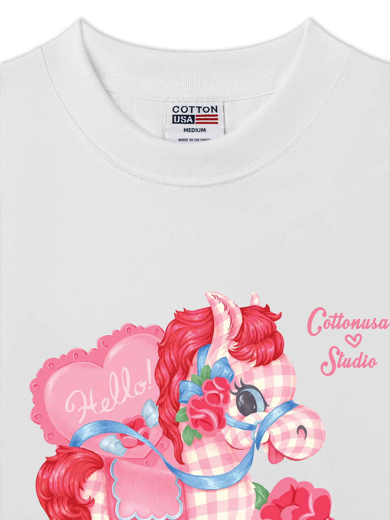 Áo Thun Relaxed Fit Pink Horse 2026