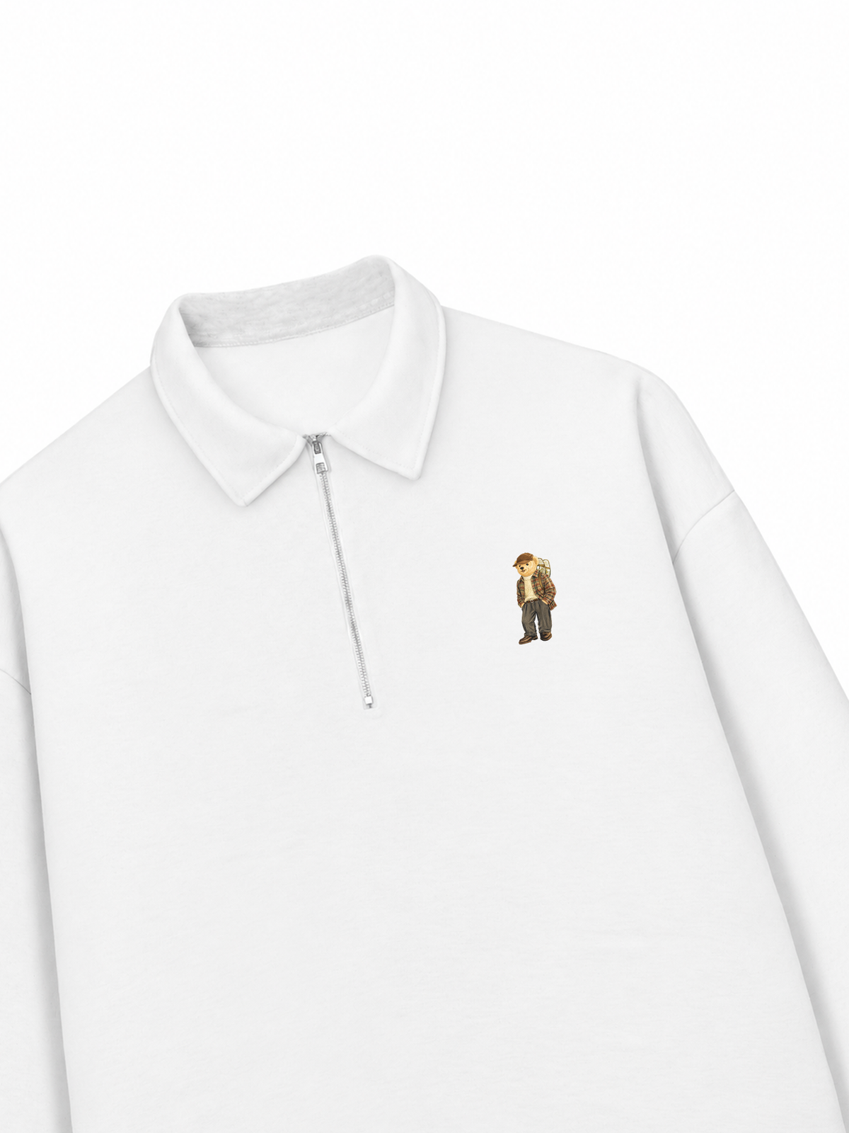 Áo Sweater Polo Nỉ Hai Da Travel Vloger Bear