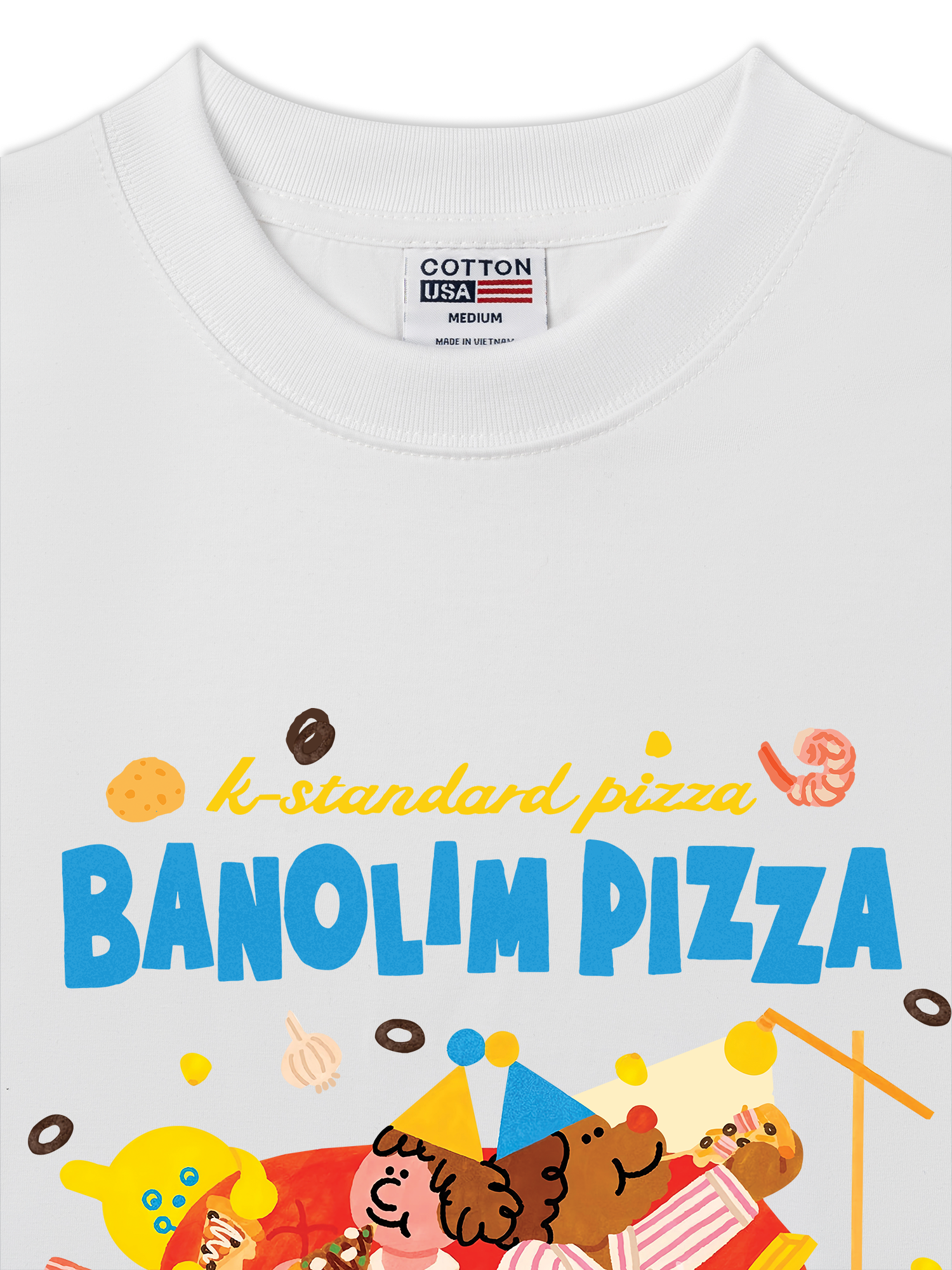 Áo Thun Relaxed Fit Yummy Mood Banolim Pizza