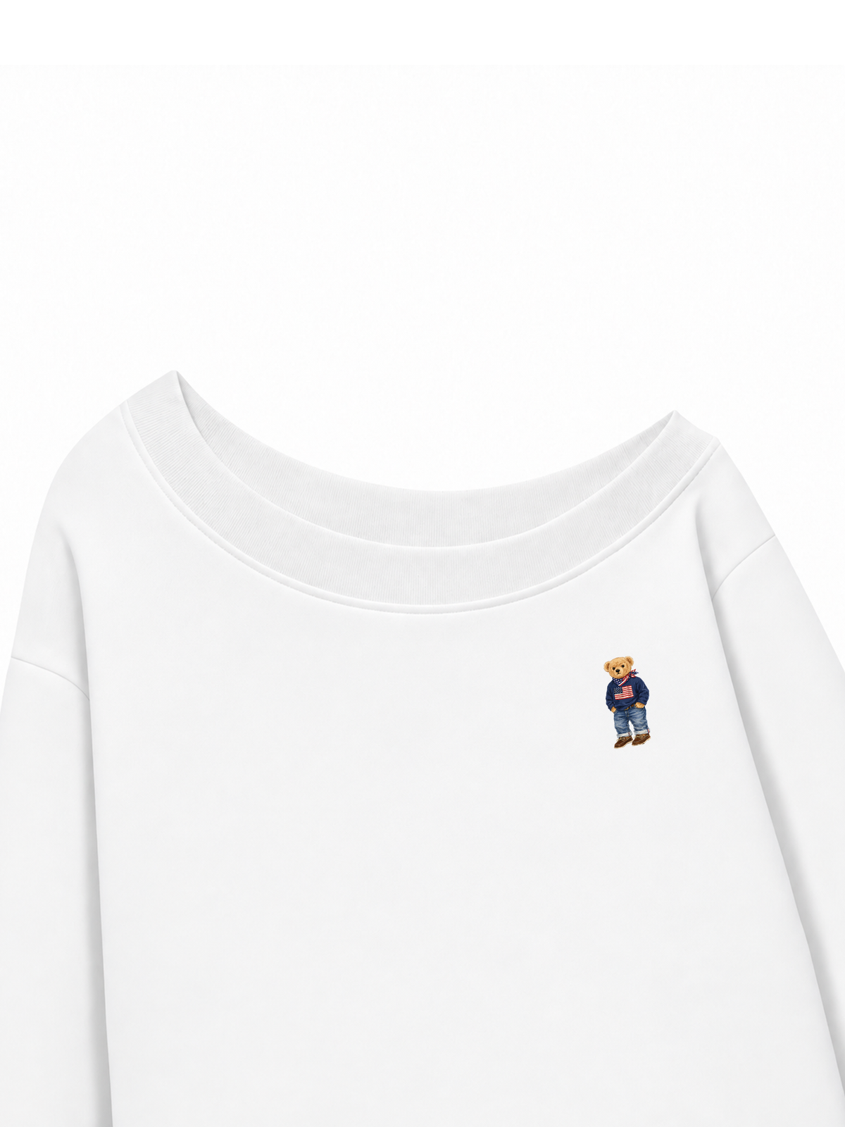 Áo Sweater Lệch Vai Nỉ Hai Da America Boy