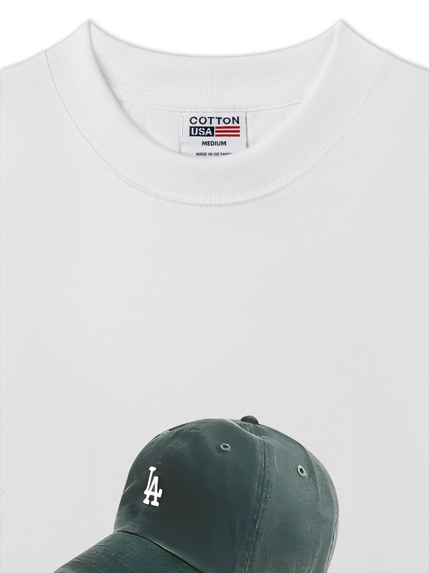 Áo Thun Relaxed Fit USA Los Ageles Green Hat