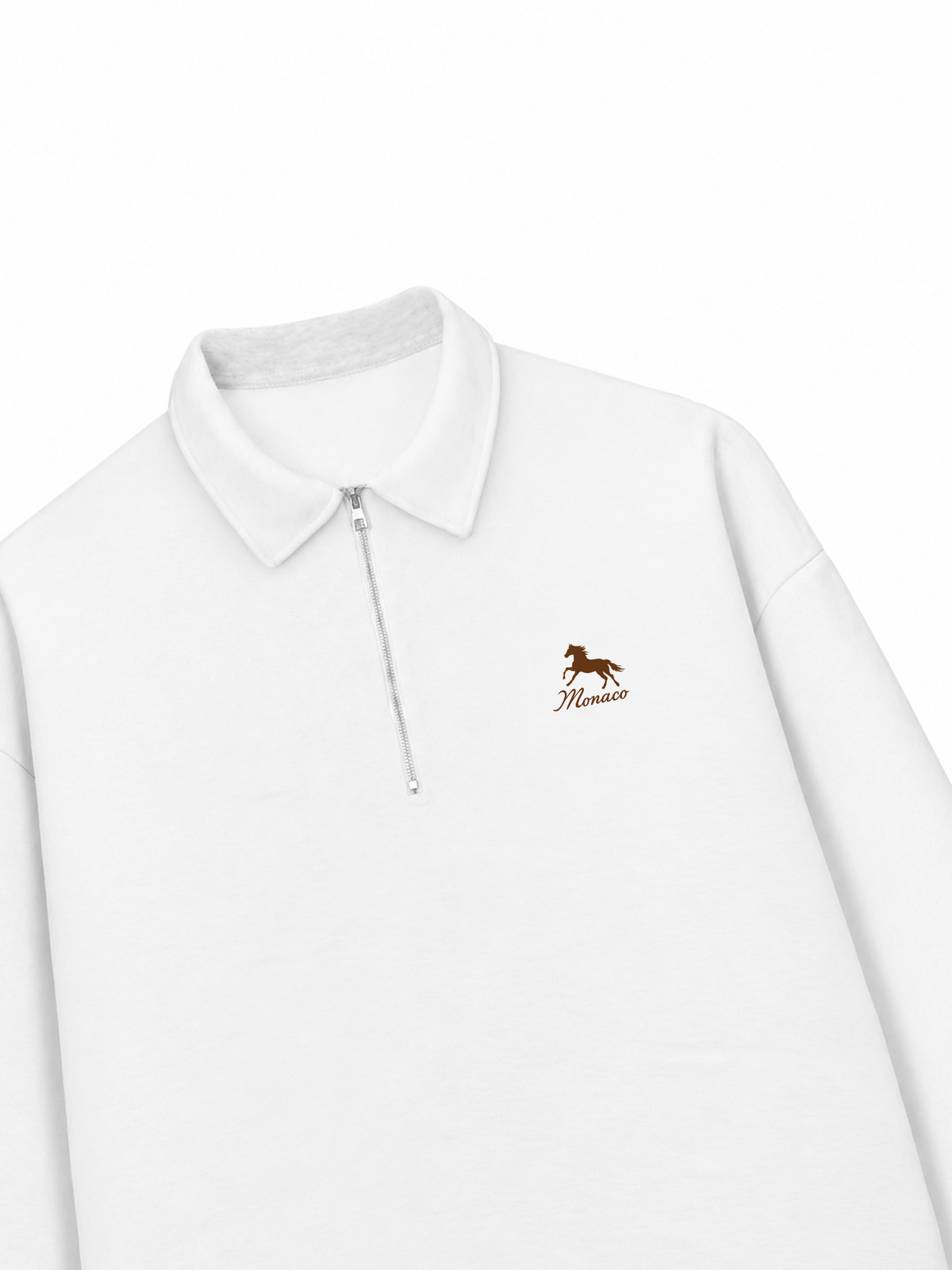 Áo Sweater Polo Nỉ Hai Da Monaco Horse Logo