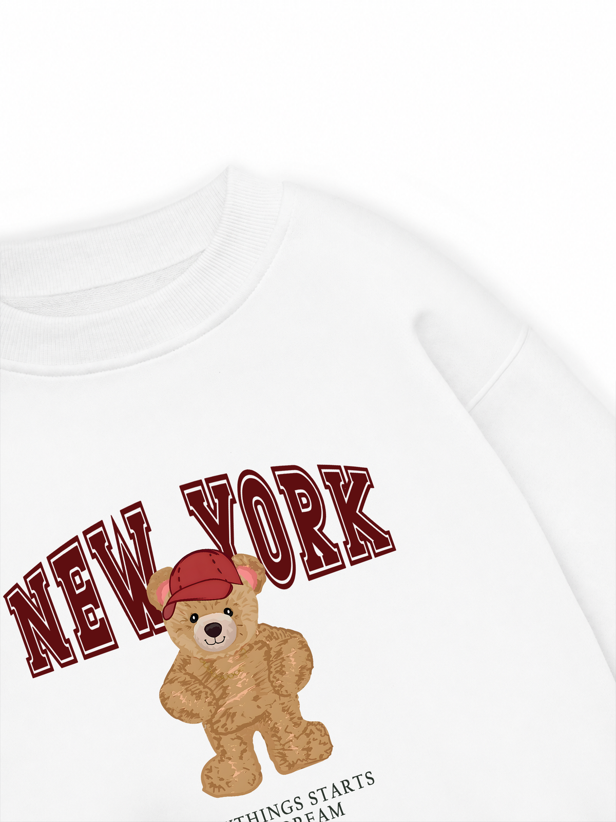 Áo Sweater Nỉ Hai Da City New York Red Bear