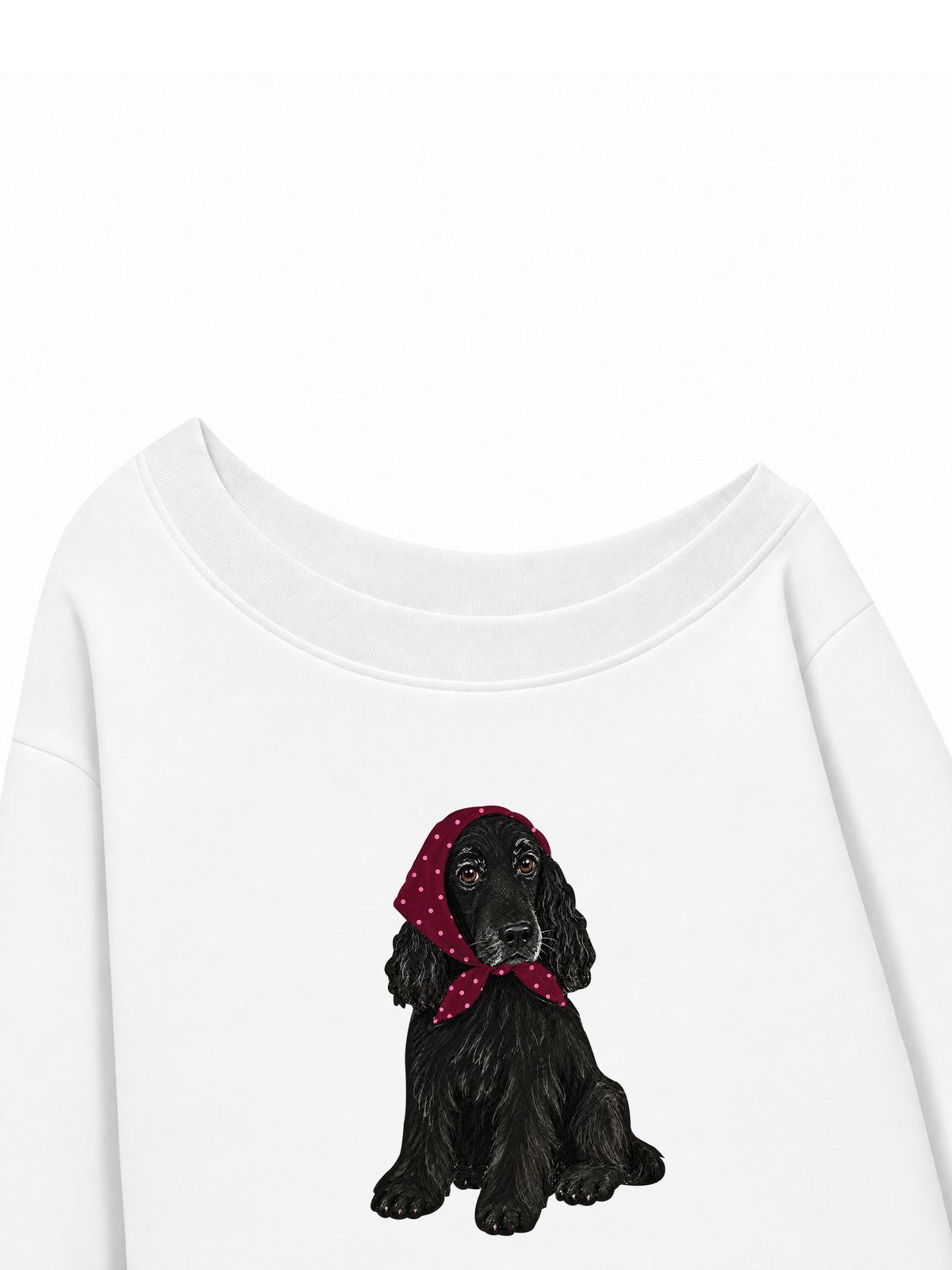 Áo Sweater Lệch Vai Nỉ Hai Da Burgundy Badana Puppy