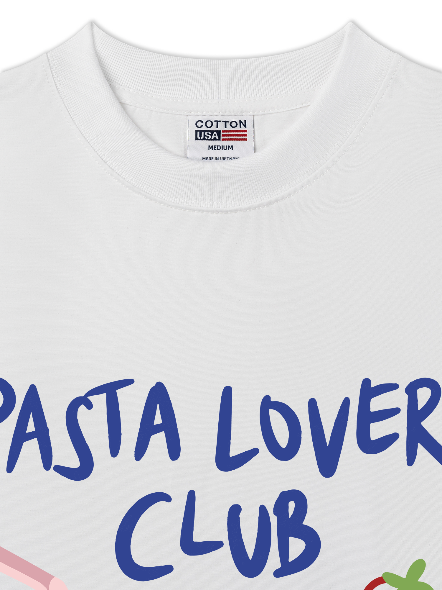 Áo Thun Relaxed Fit Yummy Mood Cute Pasta Lover Club