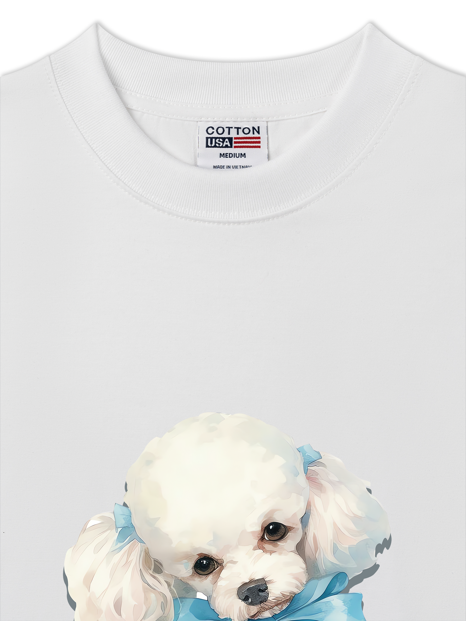 Áo Thun Relaxed Fit Soft Paw Cute Blue Puppy