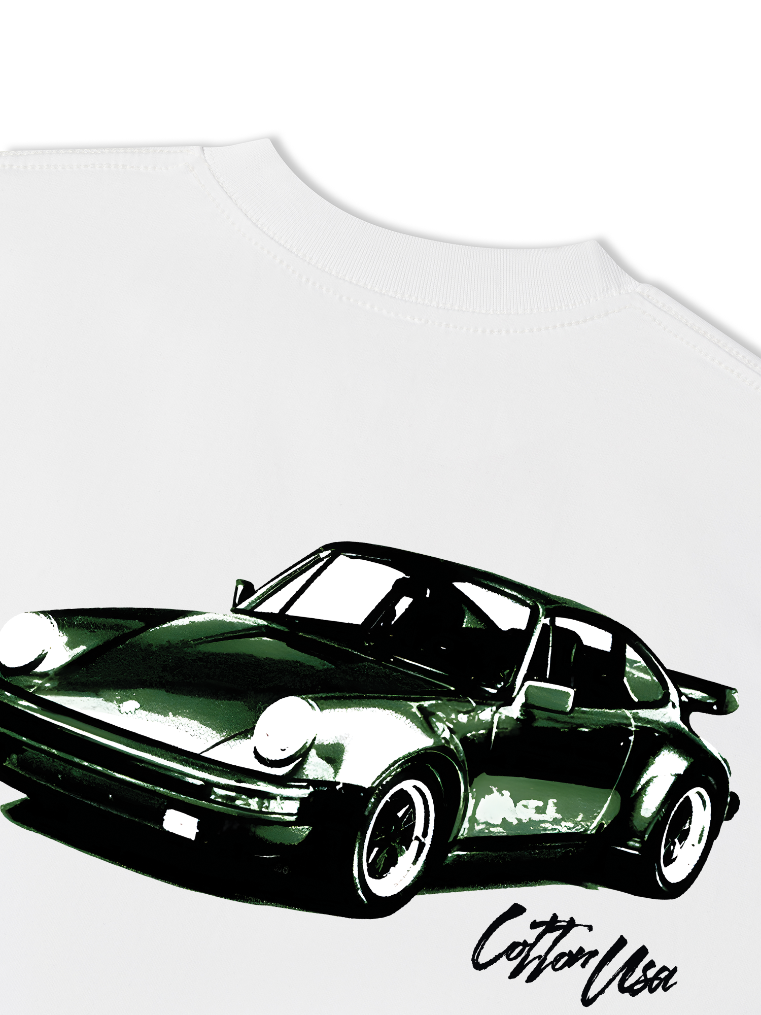 Áo Thun Relaxed Fit Classic Car Vintage Green