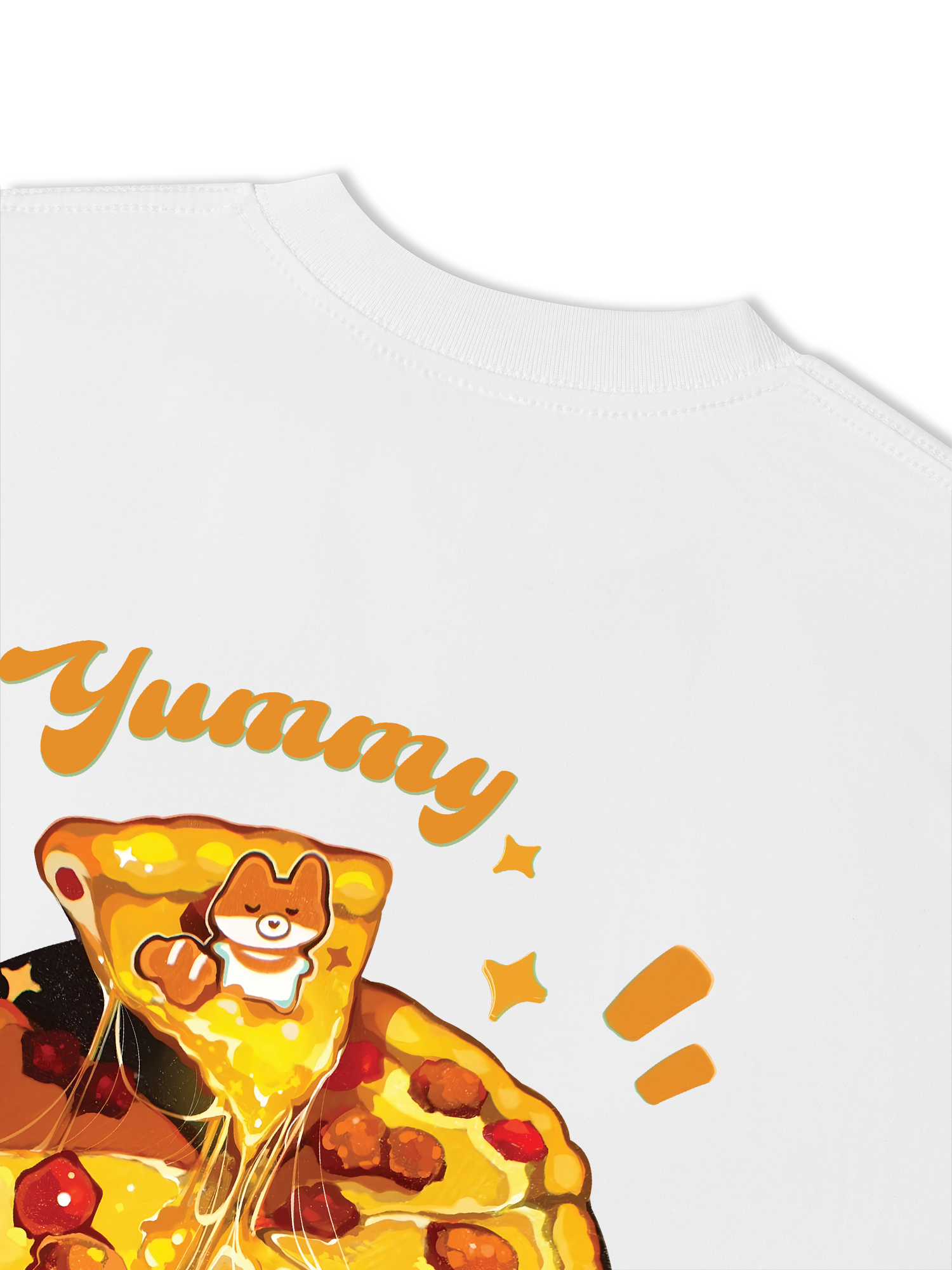Áo Thun Relaxed Fit Yummy Mood Cute Puppy Pizza